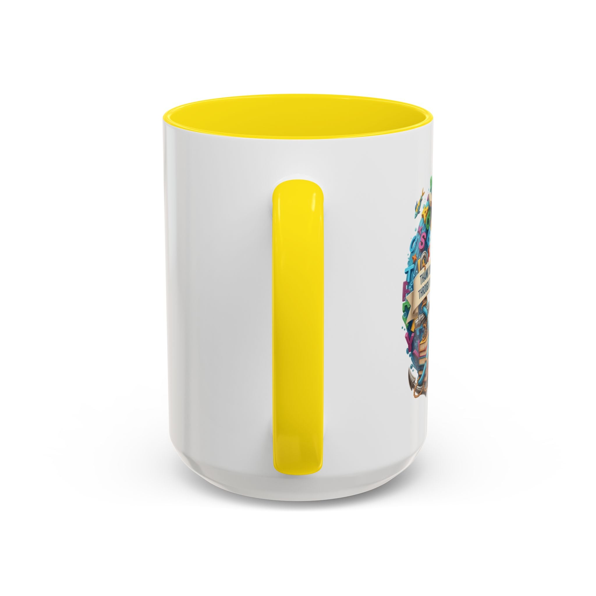 Sea of Literacy Colorful Book Lover's Accent Coffee Mug | Perfect for Home, Office, or Gift | Reading, Study, Library Decor, Teacher Appreciation