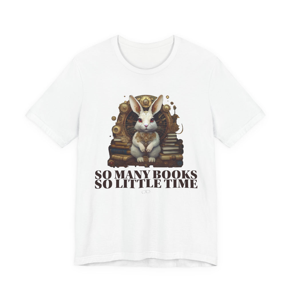 White Rabbit Steampunk Book Lover Unisex Tee, Cozy Reading Shirt, 'So Many Books So Little Time' Graphic Top, Perfect Gift for Bibliophiles, Cute Rabbit [...]