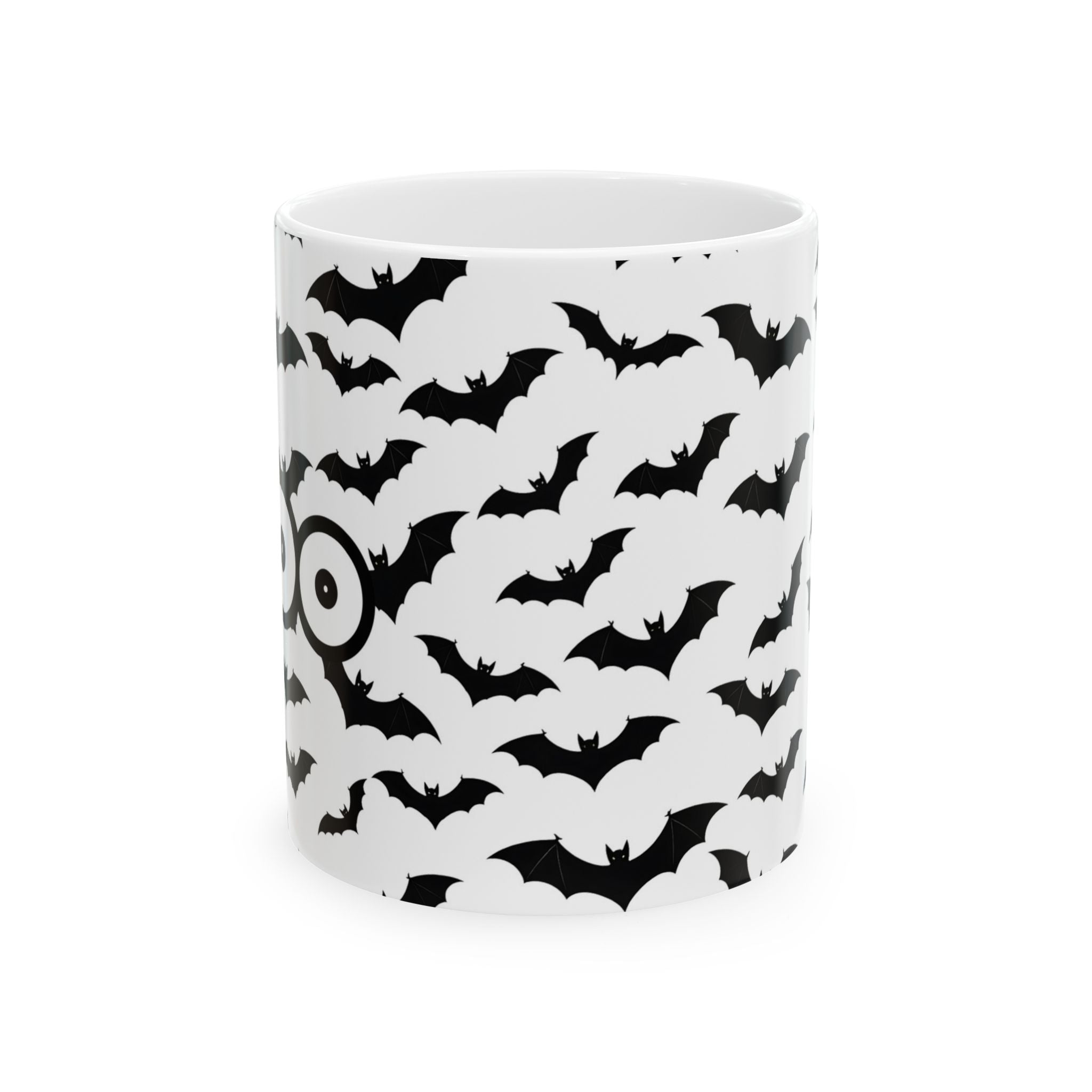 Boo Halloween Bat Ceramic Mug - Spooky Coffee Tea Cup, Perfect for Fall Decor, Halloween Party, Gift for Witch Lovers, 11oz & 15oz