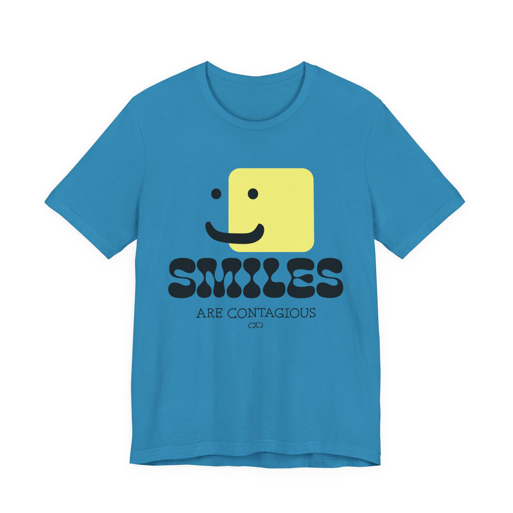 Smiles Are Contagious Unisex Tee - Positive Vibes T-Shirt, Casual Daily Wear, Gift for Friends, Cute Graphic Top, Fun Humor Clothing