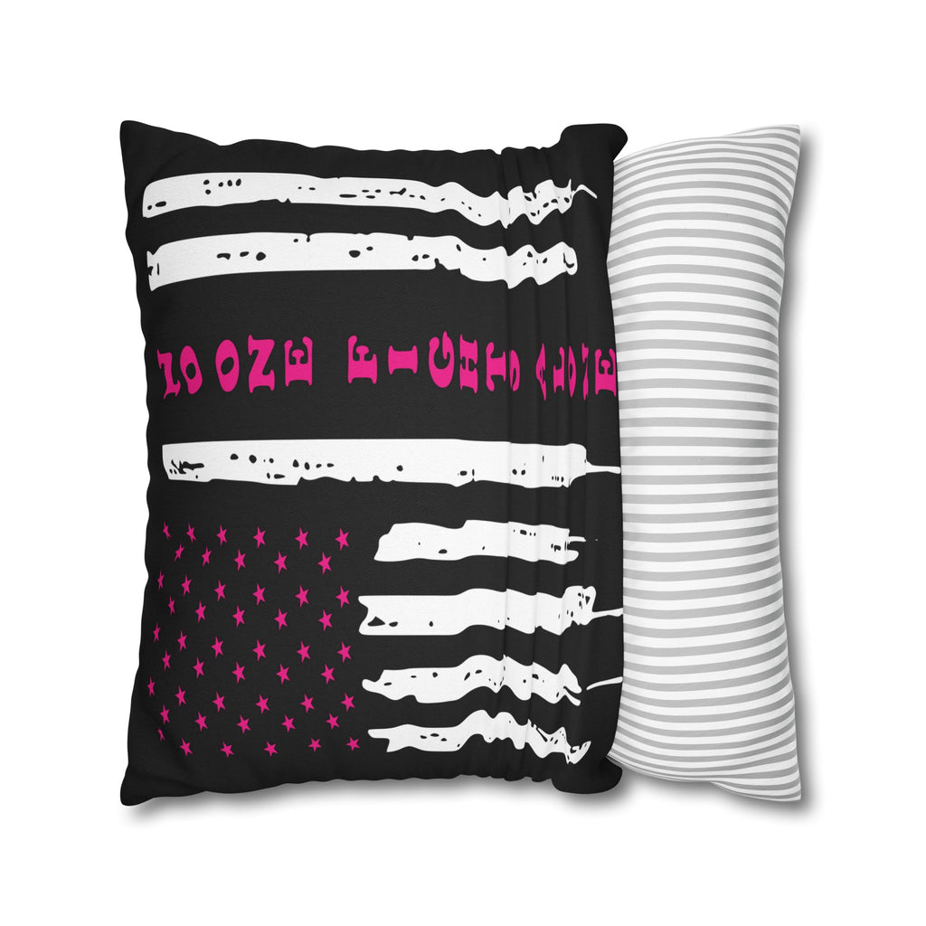 Breast Cancer Awareness Patriotic Flag Pillowcase - Home Decor, Gift for Veterans, USA Pride, Supportive Decor, Motivational Quotes