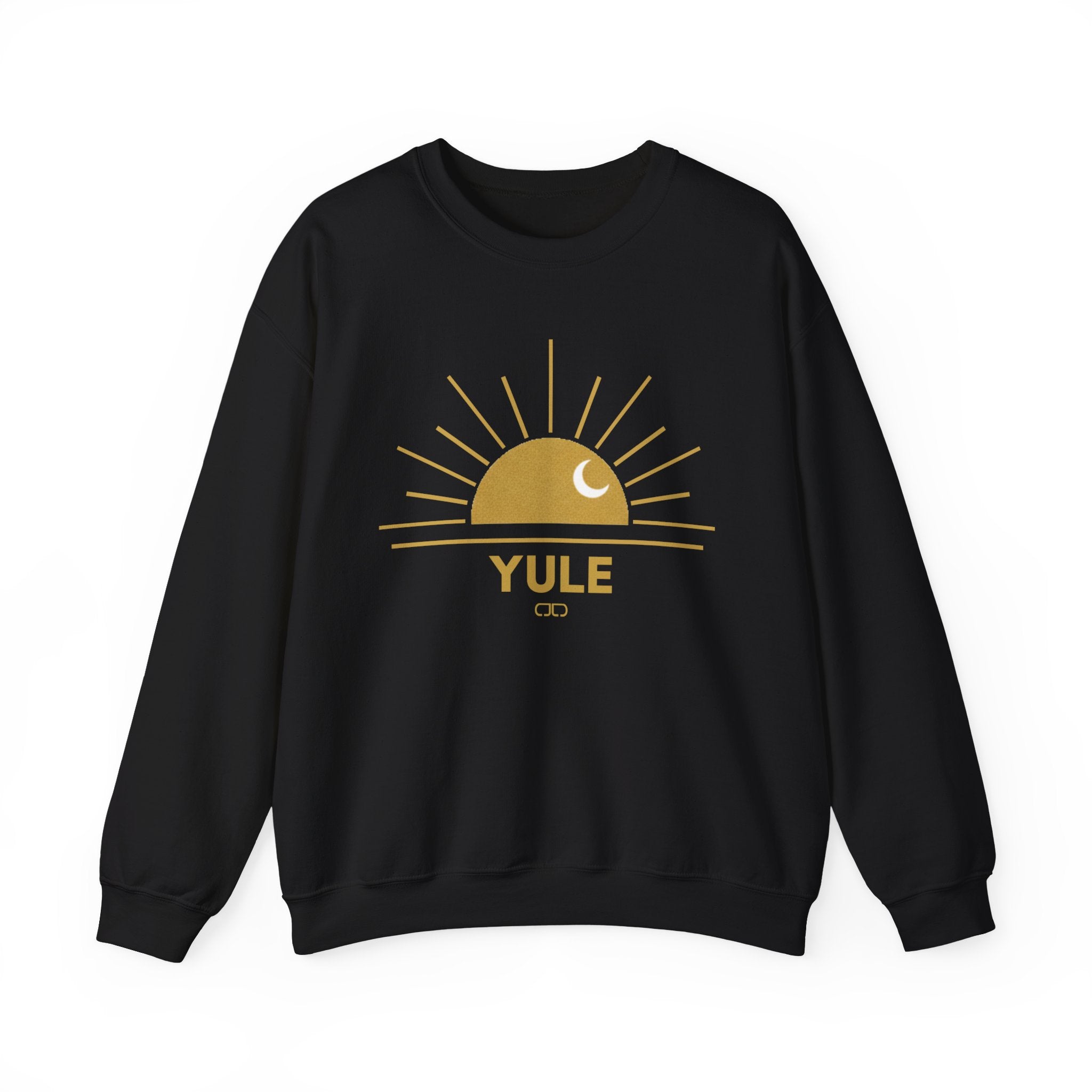 Yule Sunset Crewneck Sweatshirt — Golden Moon Holiday Sweatshirt