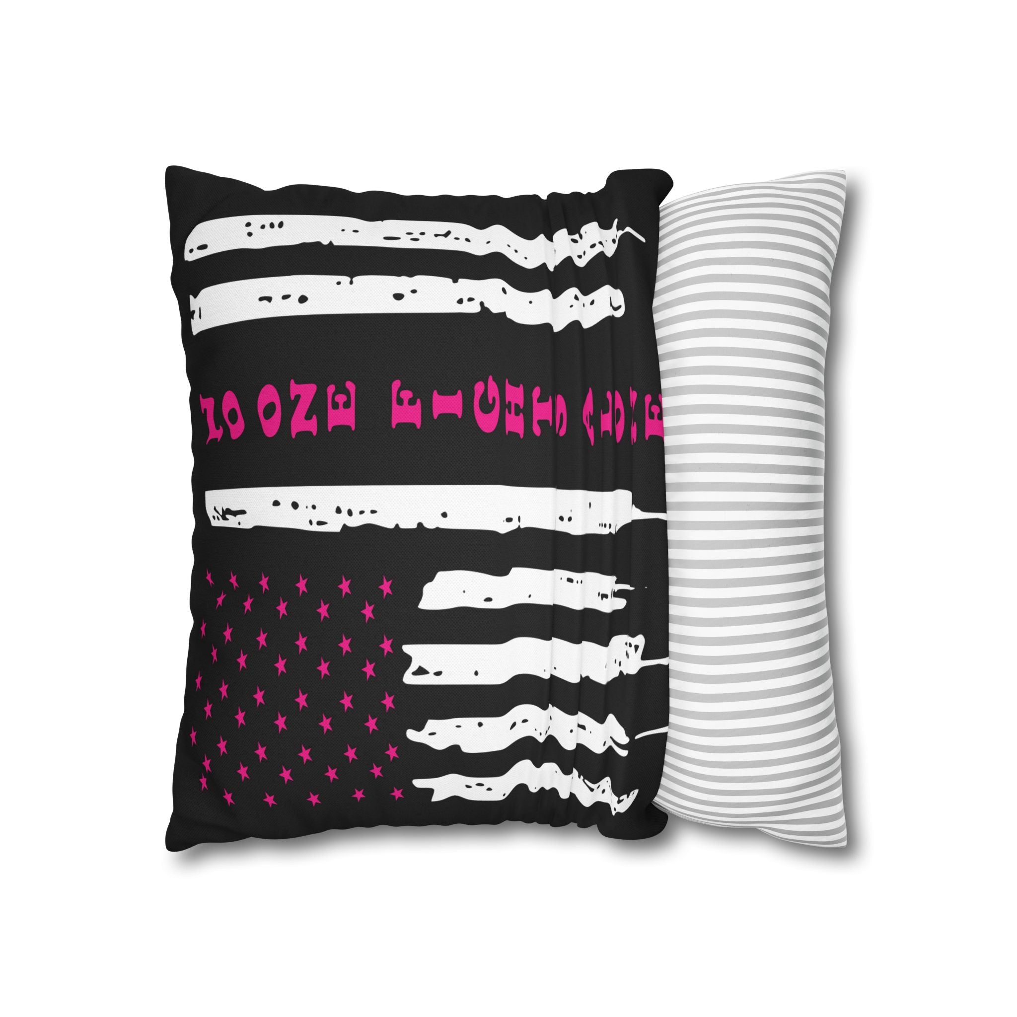 Breast Cancer Awareness Patriotic Flag Pillowcase - Home Decor, Gift for Veterans, USA Pride, Supportive Decor, Motivational Quotes