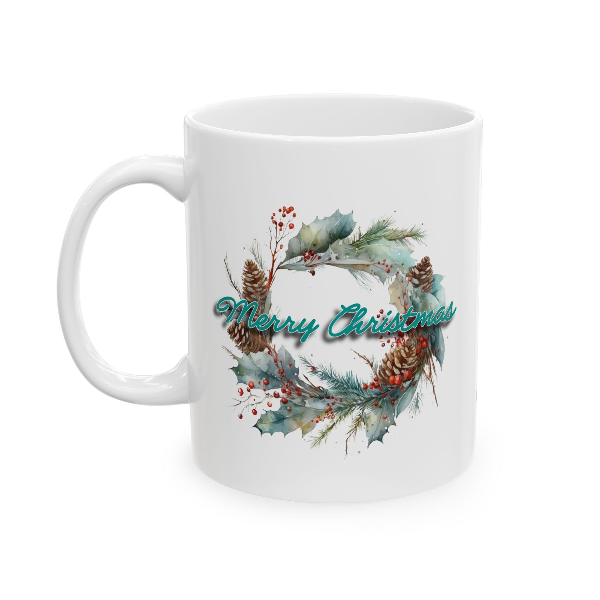 Merry Christmas Rustic Winter Tea Coffee Cup (11oz/15oz)