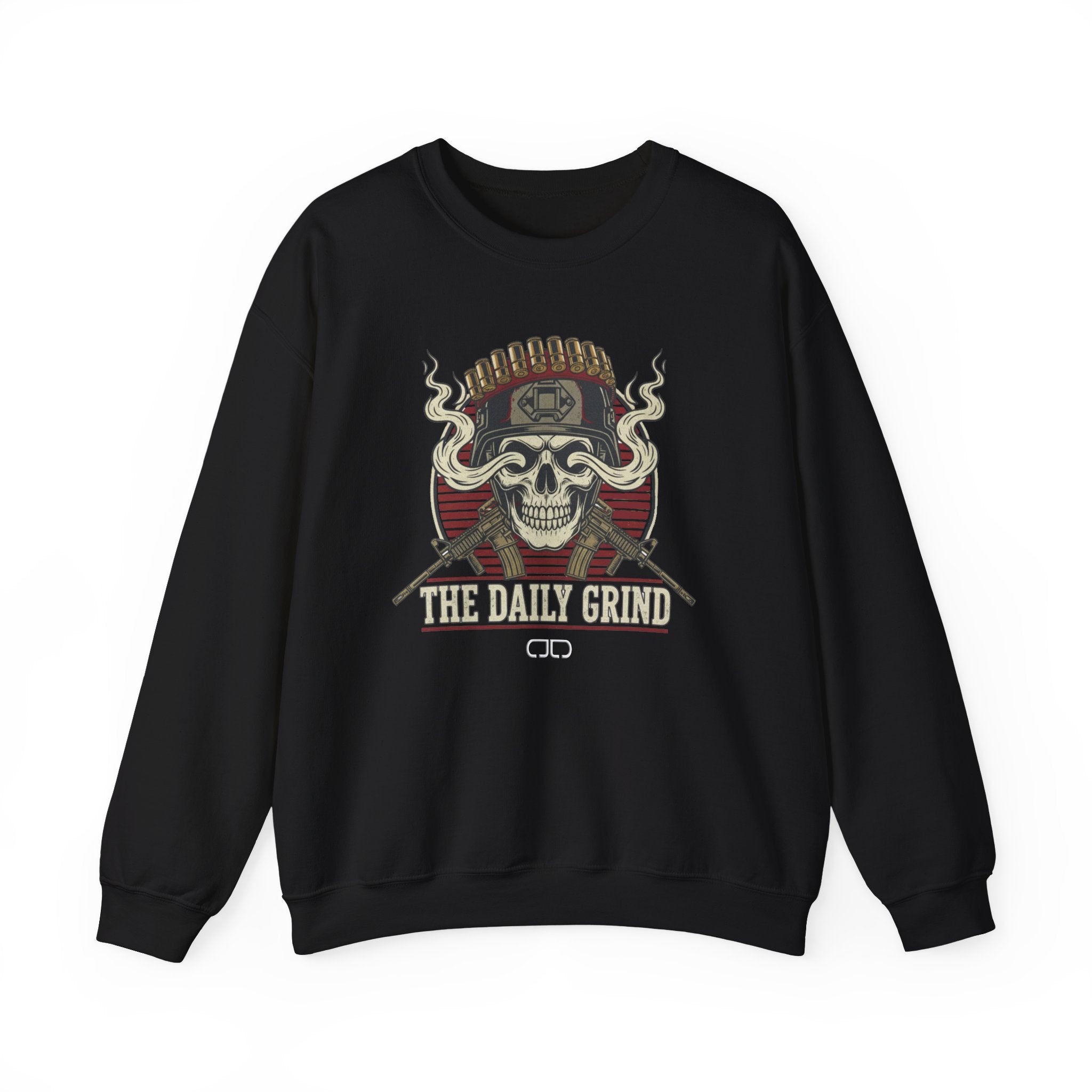 'The Daily Grind' Skull & Coffee Vintage Graphic Sweatshirt