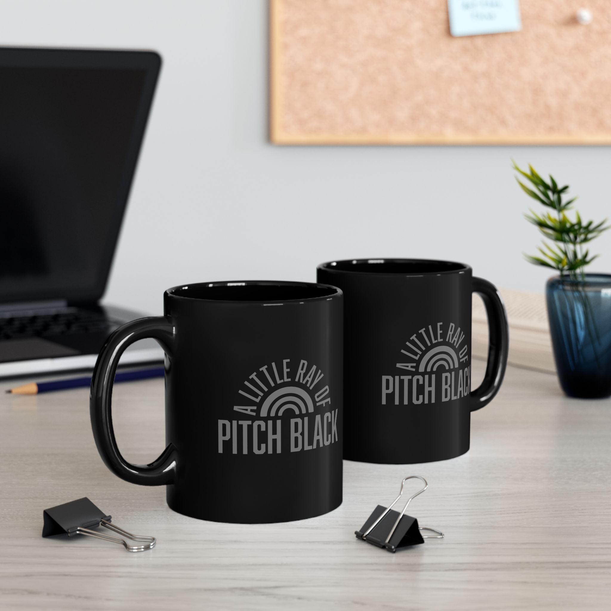 A Little Ray of Pitch Black Mug for Coffee Lovers, Unique Gift for Coffee Addicts, Adds Style to Kitchen, Perfect for Home Office, Funny Mug for Birthdays