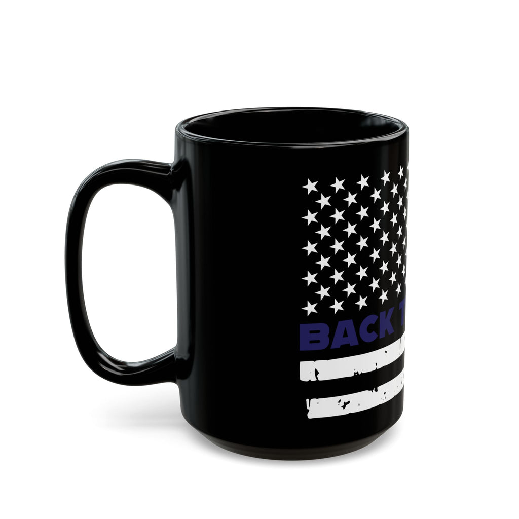 Support Our Heroes Black Mug - 11oz & 15oz, Police Appreciation Gift, Back the Blue Mug, First Responder Coffee Cup, Law Enforcement Support