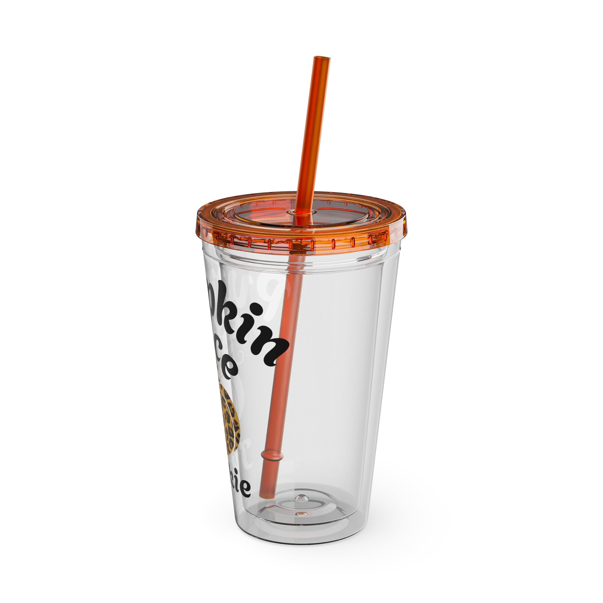 Pumpkin Spice Tumbler, 16oz Travel Cup for Fall Lovers, Cute Gift for Coffee Drinkers, Reusable Straw Included, Perfect for Autumn Days