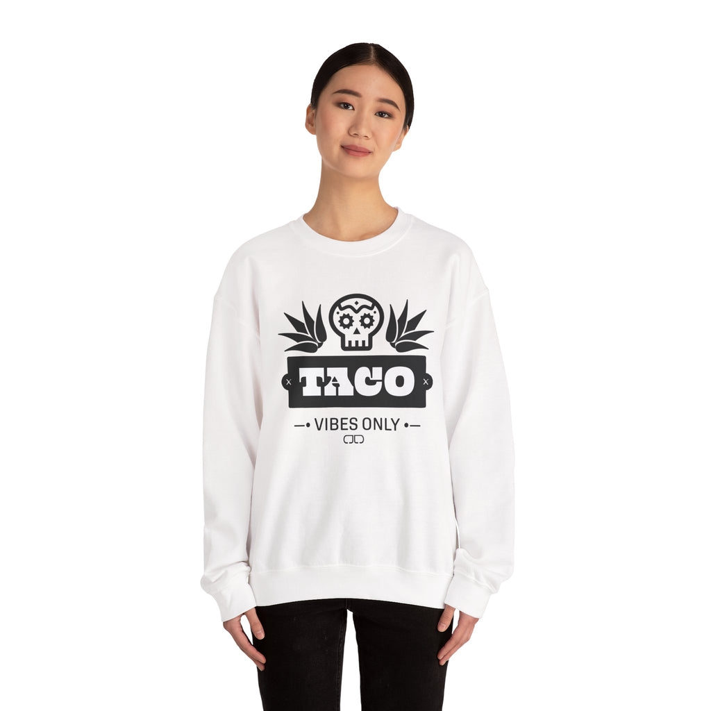 Taco Vibes Only Sweatshirt - Unisex Crewneck, Perfect for Taco Tuesday, Casual Wear, Gift for Foodies, Relaxed Style