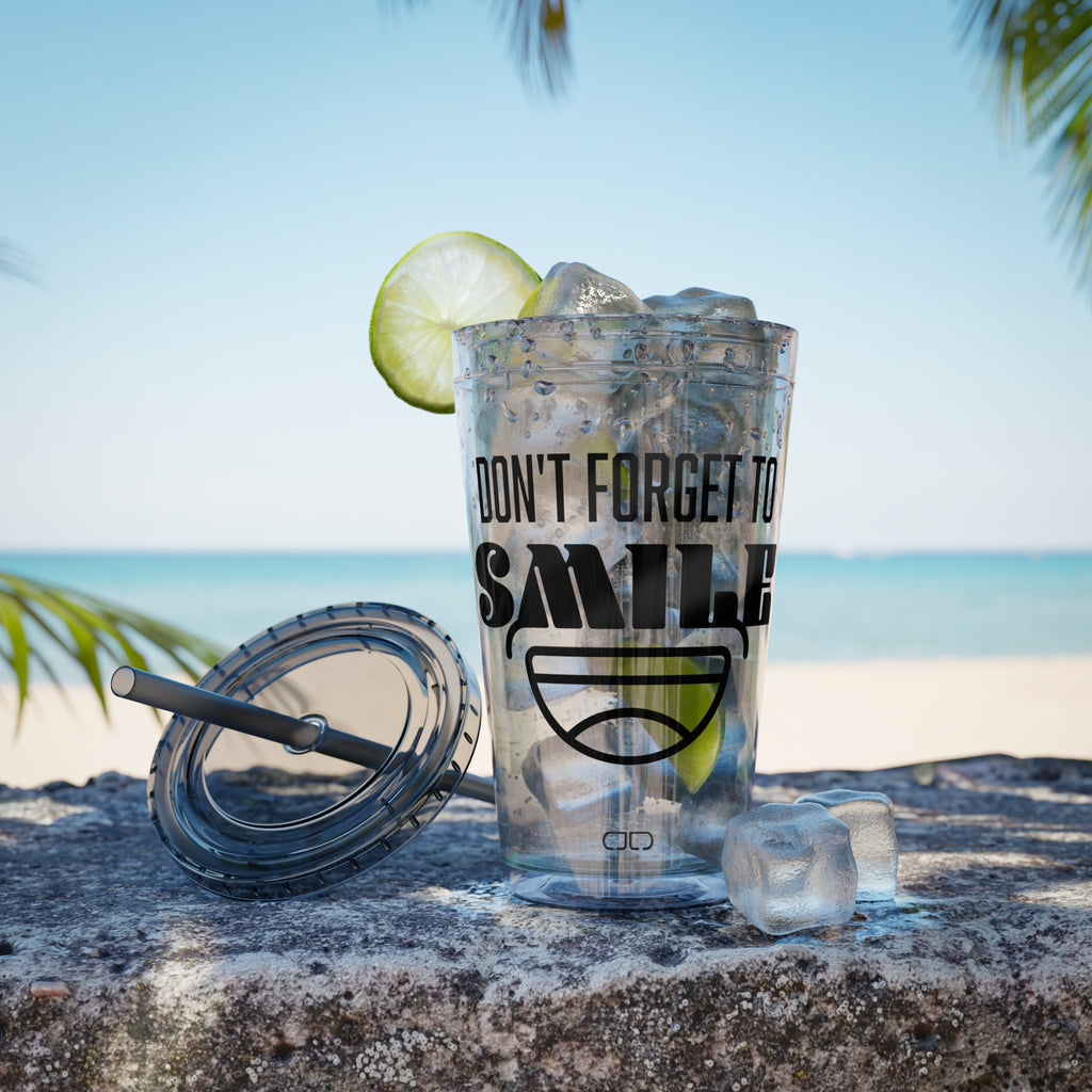 Don't Forget to Smile - Fun Travel Mug, Motivational Drinkware, Summer Beach Cup, Gift for Friends, [...]