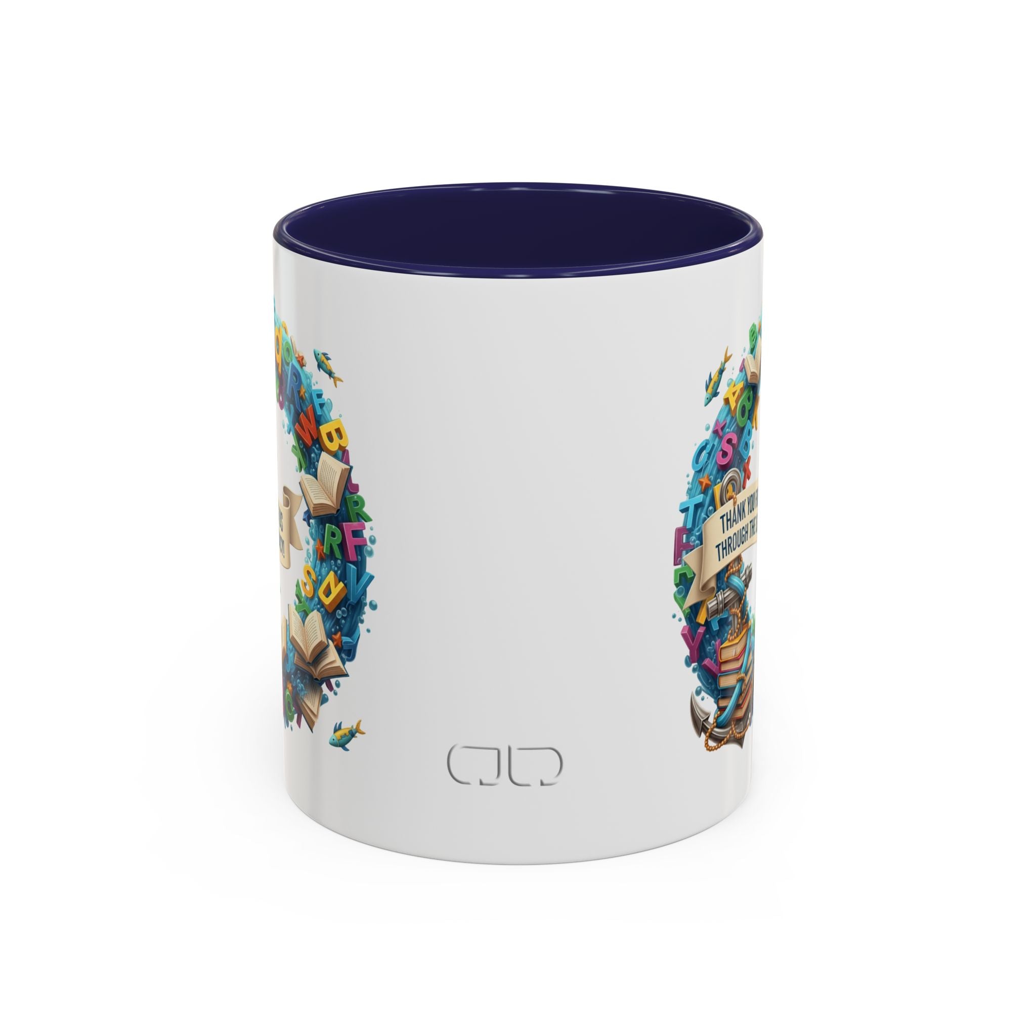Sea of Literacy Colorful Book Lover's Accent Coffee Mug | Perfect for Home, Office, or Gift | Reading, Study, Library Decor, Teacher Appreciation