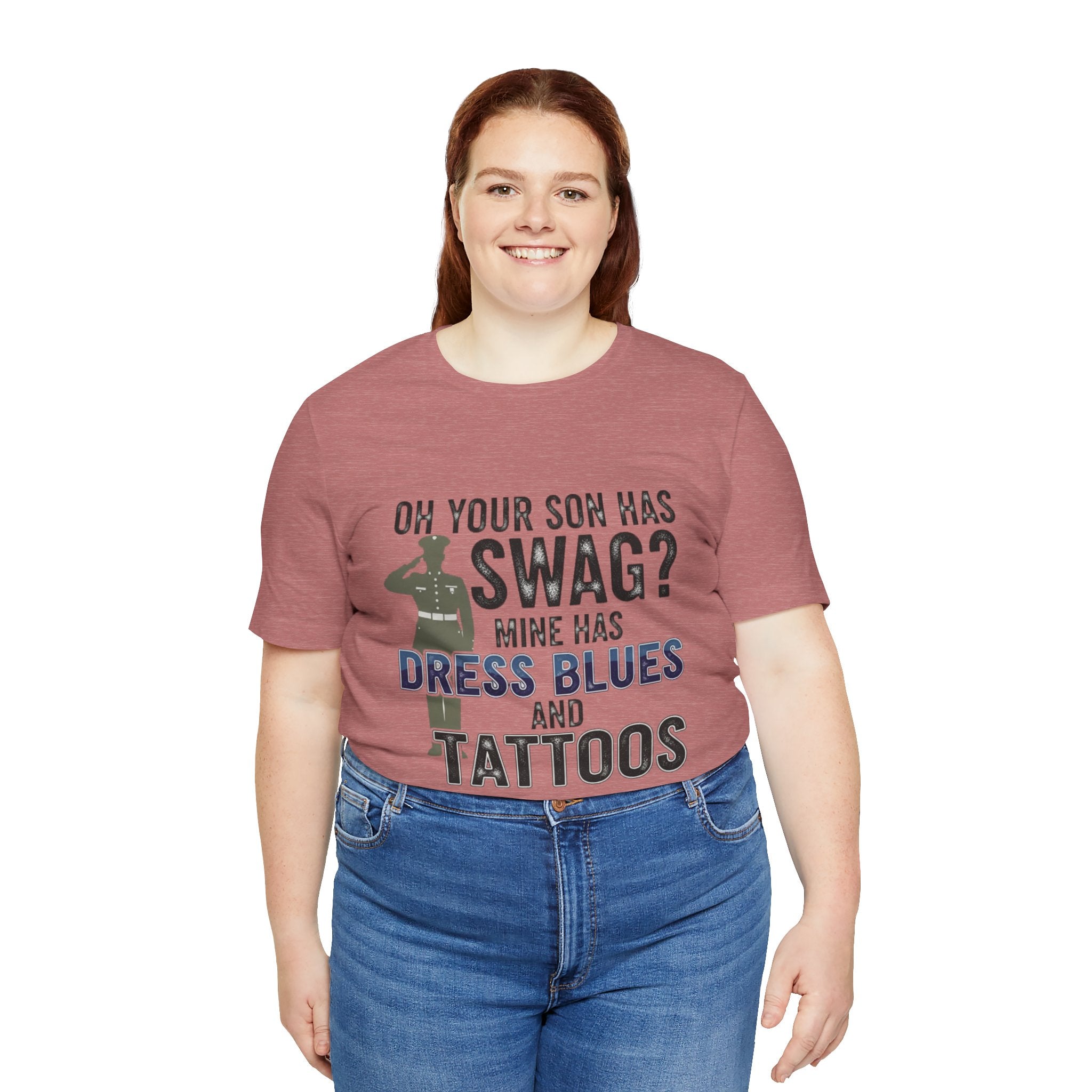 Military Parent - Oh Your Son has Swag?, Casual Wear, Gift for Dads, Father's Day, Army Shirt, Salute to Service, Funny Tee