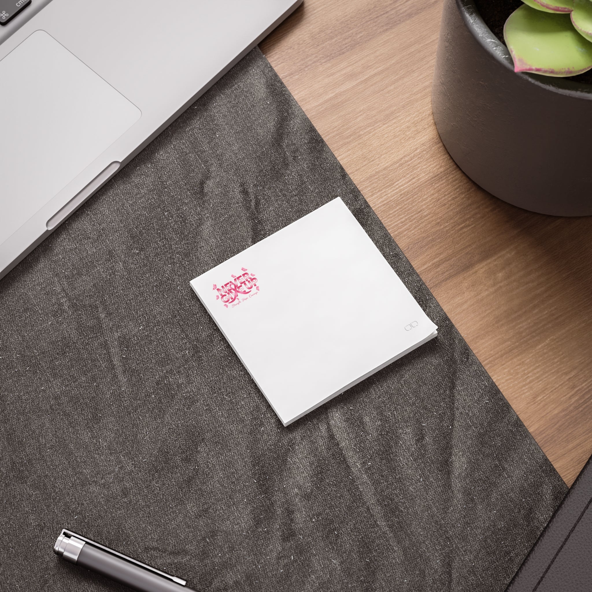 Never Give Up! Chic Pink Floral Post-it® Note Pads for Home or Office, Sticky Notes for Planners, Gifts for Her, Organization Essentials, CuteStationery