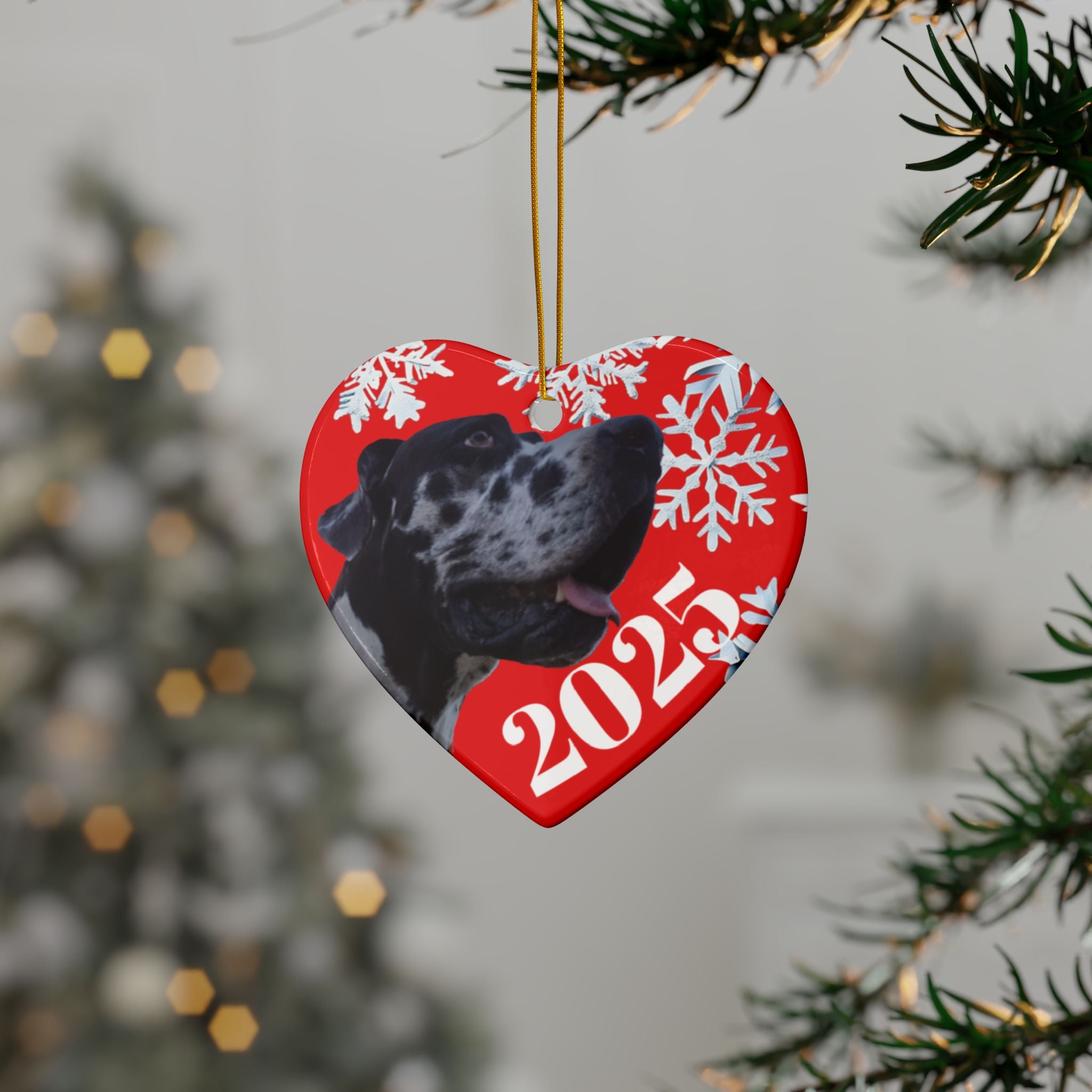 Personalized 2025 Dog Christmas Ceramic Ornaments | , Unique Holiday Gift, Pet Lover Keepsake, Customizable Holiday Ornament