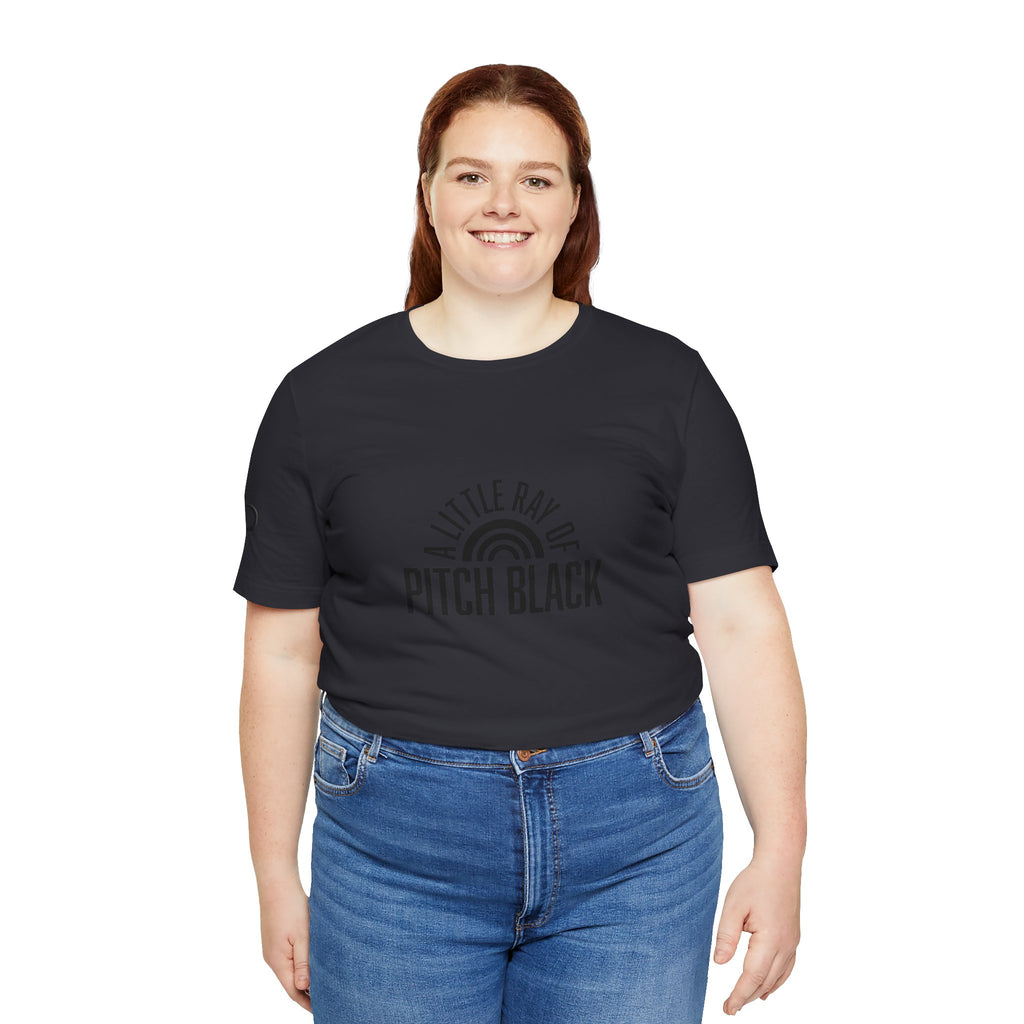 A Little Ray of Pitch Black Tee, Unisex Shirt, Gift for All Occasions, Casual Wear, Statement Tee, Unique Graphic T-Shirt