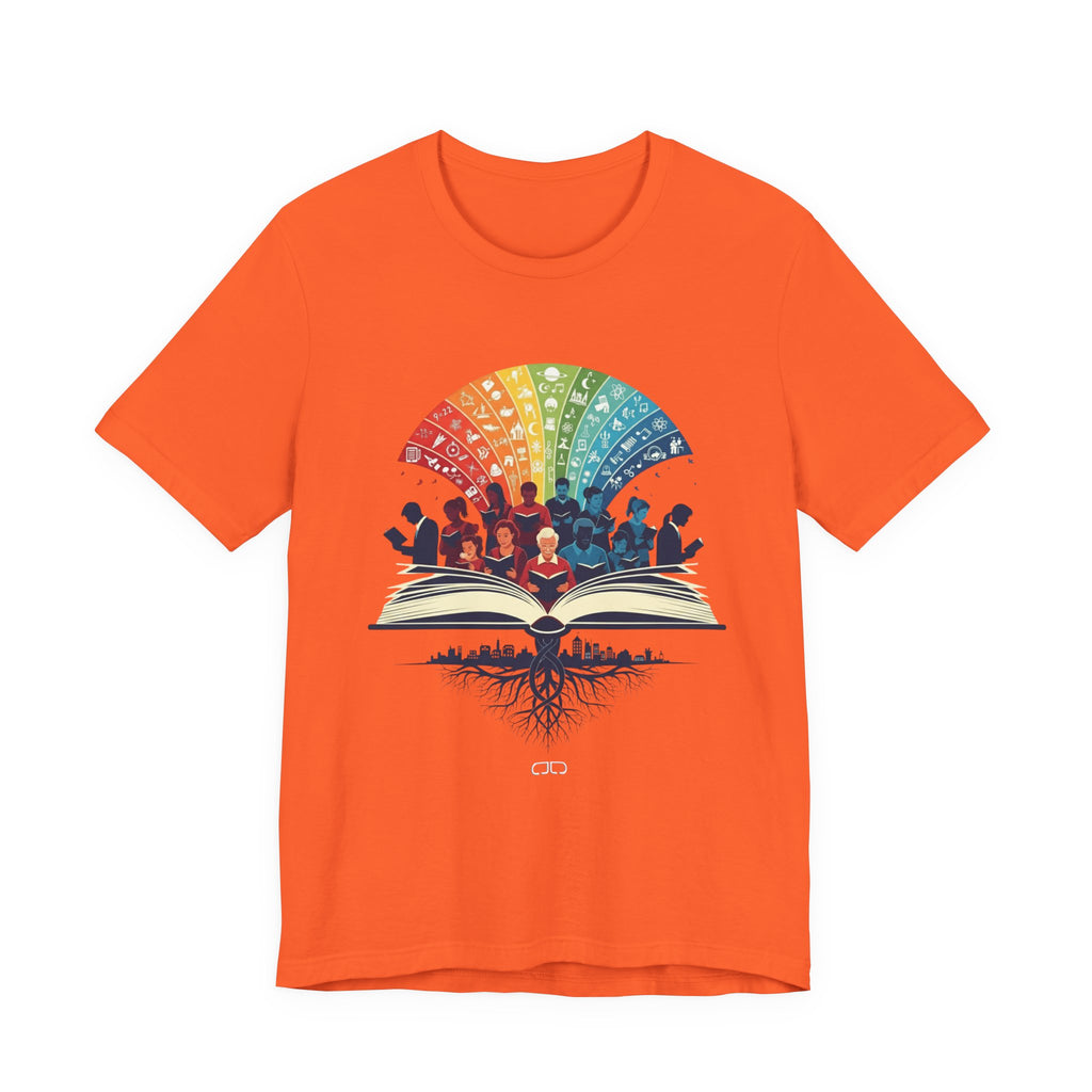 Rainbow Literary Unisex Tee, Book Lovers Gift, Teacher Appreciation Shirt, Reading Enthusiast Tee, Colorful Quote T-Shirt