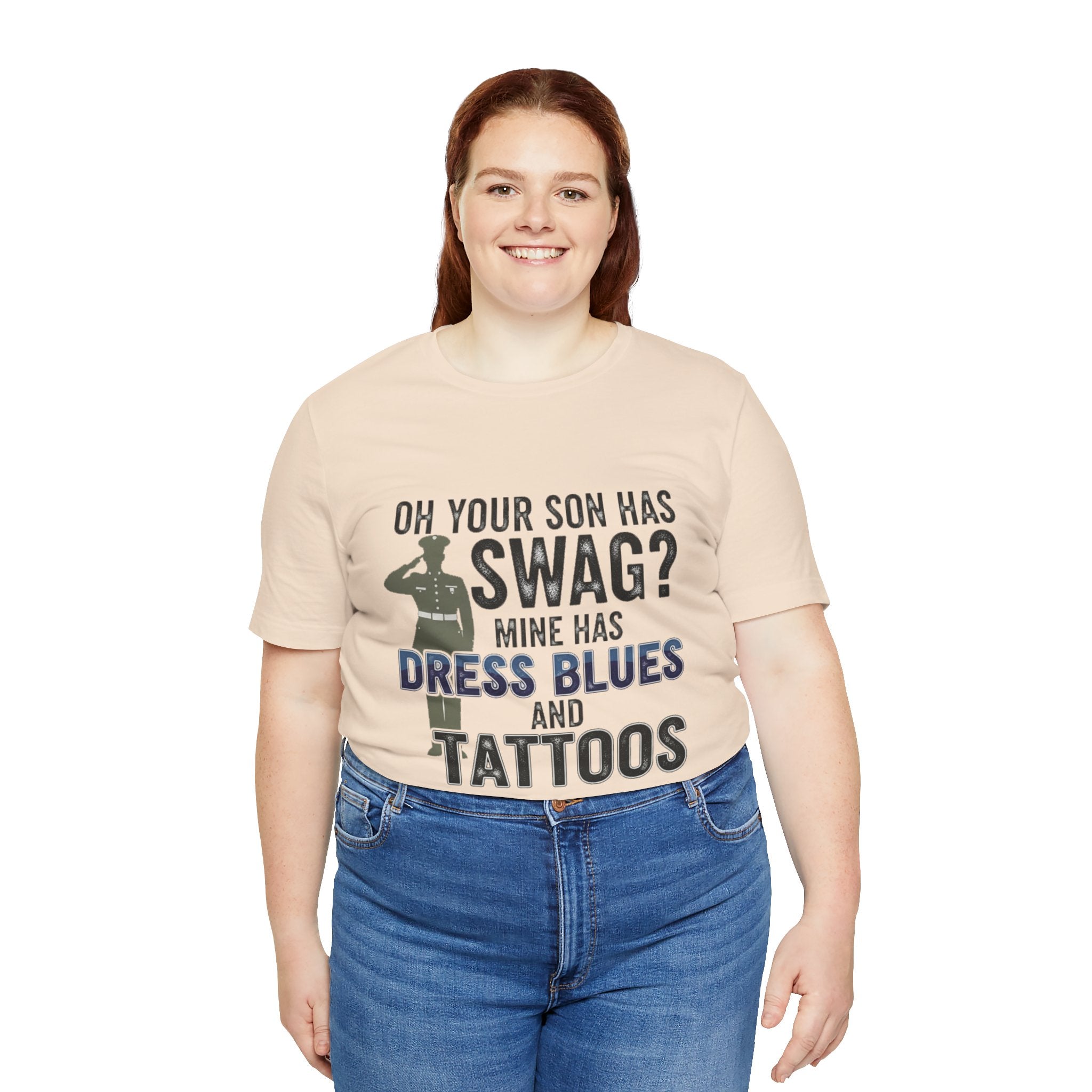 Military Parent - Oh Your Son has Swag?, Casual Wear, Gift for Dads, Father's Day, Army Shirt, Salute to Service, Funny Tee