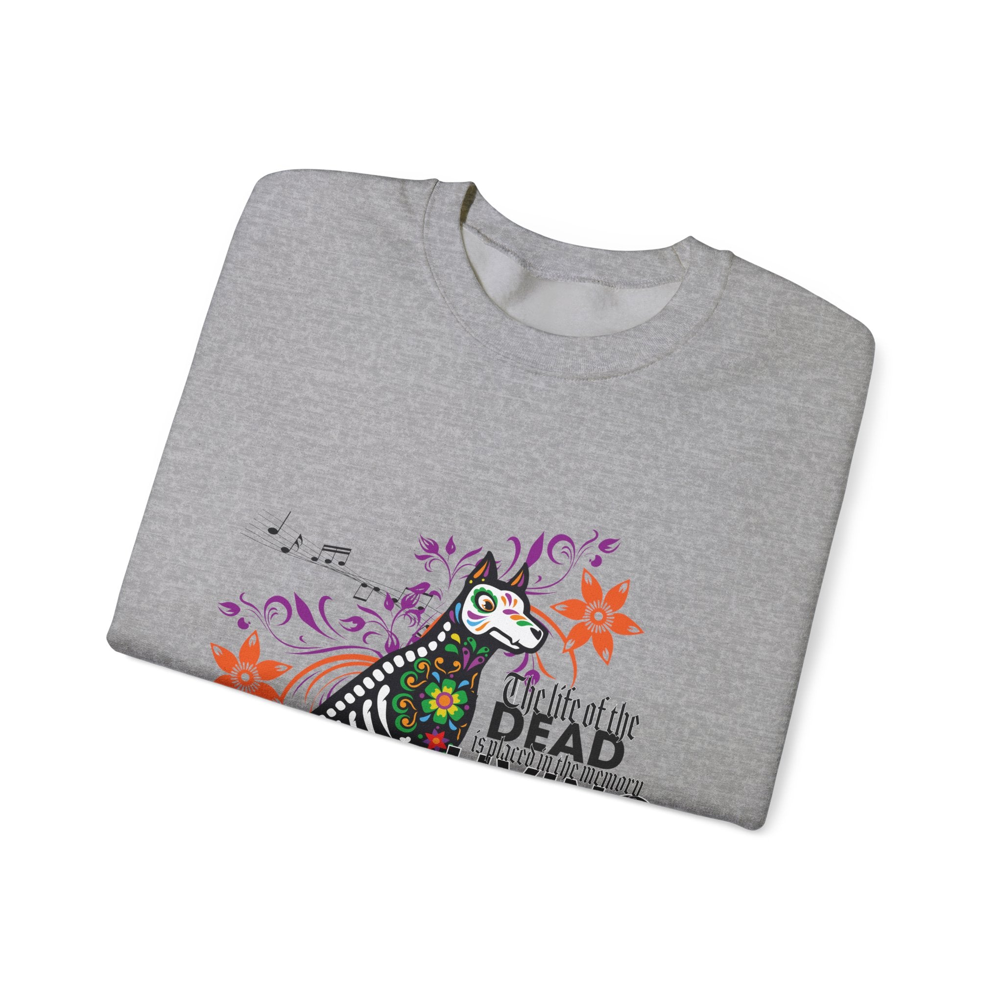 Dia de los Muertos Dog Sweatshirt, Unisex Crewneck, Halloween Apparel, Pet Lover Gift, Cozy Layering Top, Fall Fashion