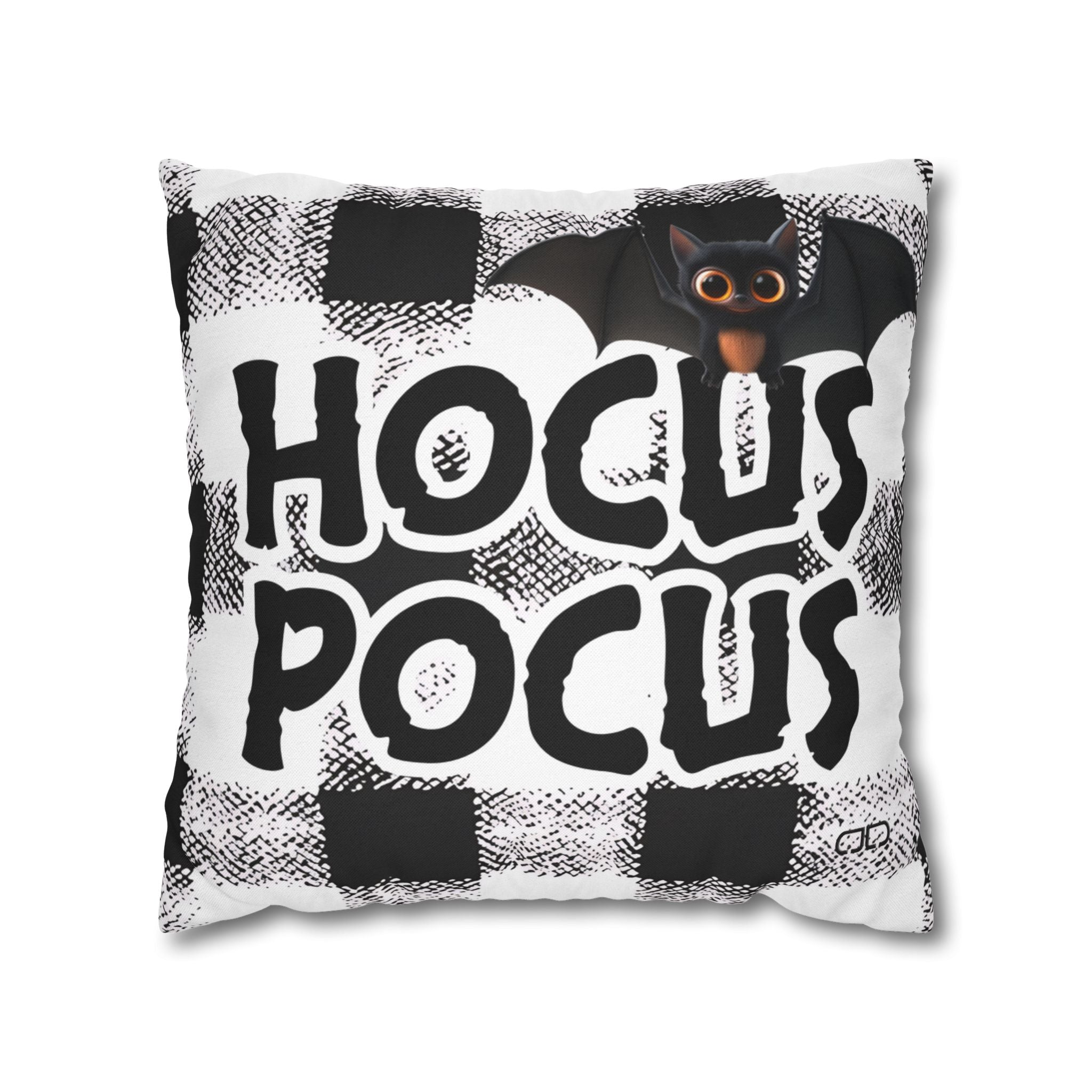 Halloween Decor Square Pillowcase, Spooky Throw Pillow, Hocus Pocus Home Accent, Holiday Cushion, Seasonal Living Room Decor