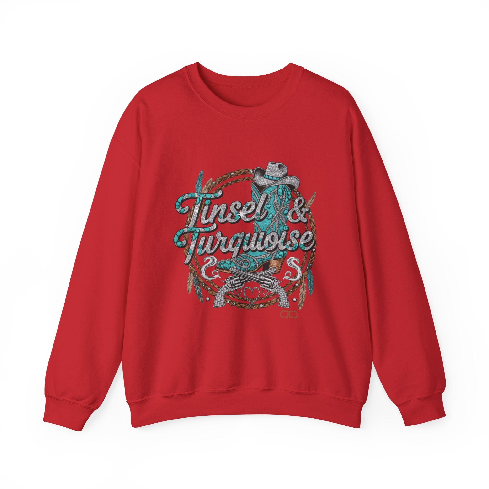 Tinsel & Turquoise Sweatshirt — Western Christmas Crewneck