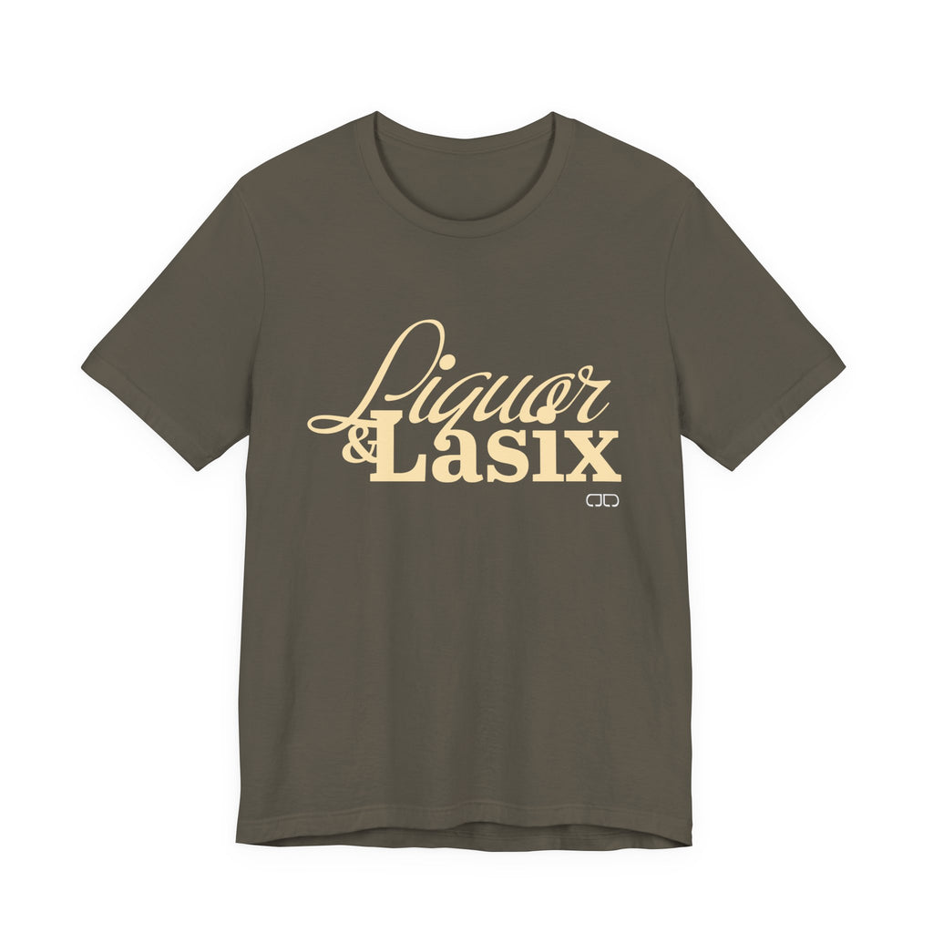 Liquor & Lasix Fun Graphic T-Shirt for Horse Lovers, Gifting, Casual Wear, Everyday Style, Trendy Fashion