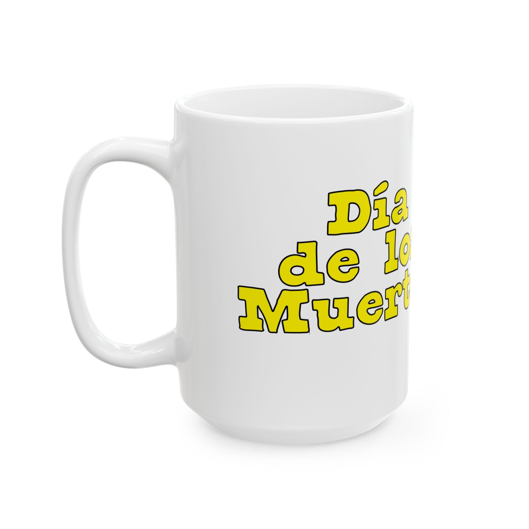 Dia de Los Muertos Ceramic Mug - Colorful Sugar Skull Cat, Halloween Gift, Dia de Muertos Celebration, Unique Coffee Mug, 11oz 15oz