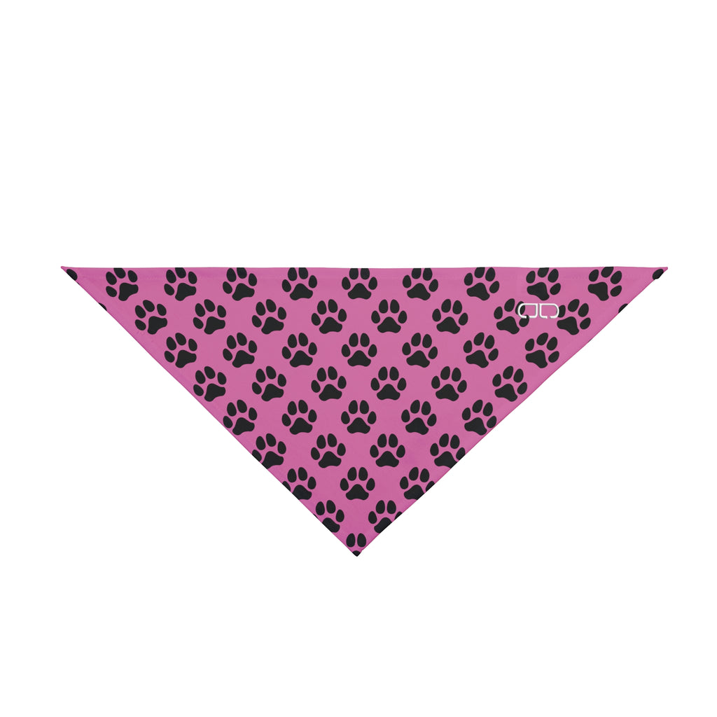Stylish Pet Bandana - Pink Paw Print Design, Dog Fashion Accessory, Pet Gift, Canine Outfit, Cute Dog Scarf, Pet Wedding Decoration