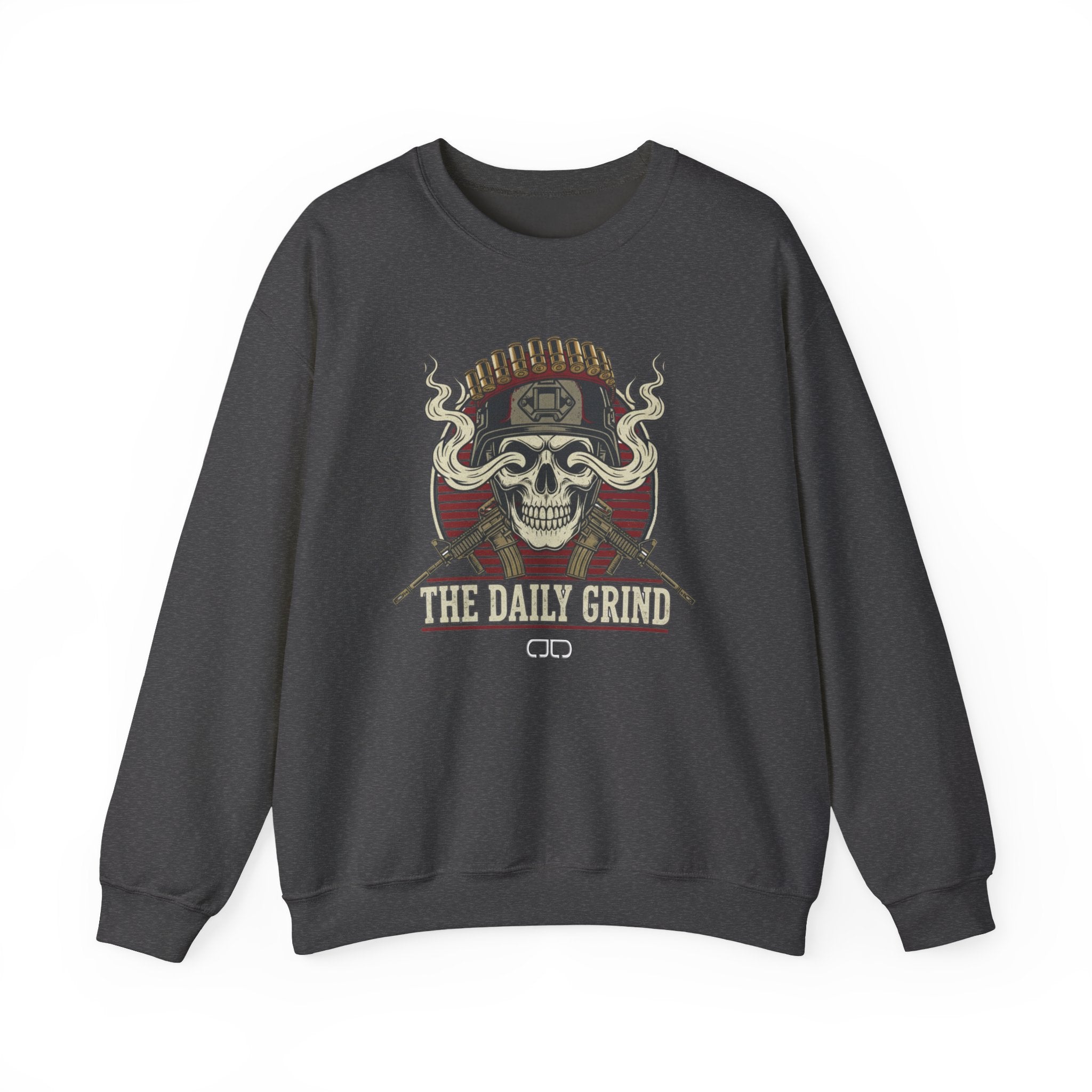 'The Daily Grind' Skull & Coffee Vintage Graphic Sweatshirt