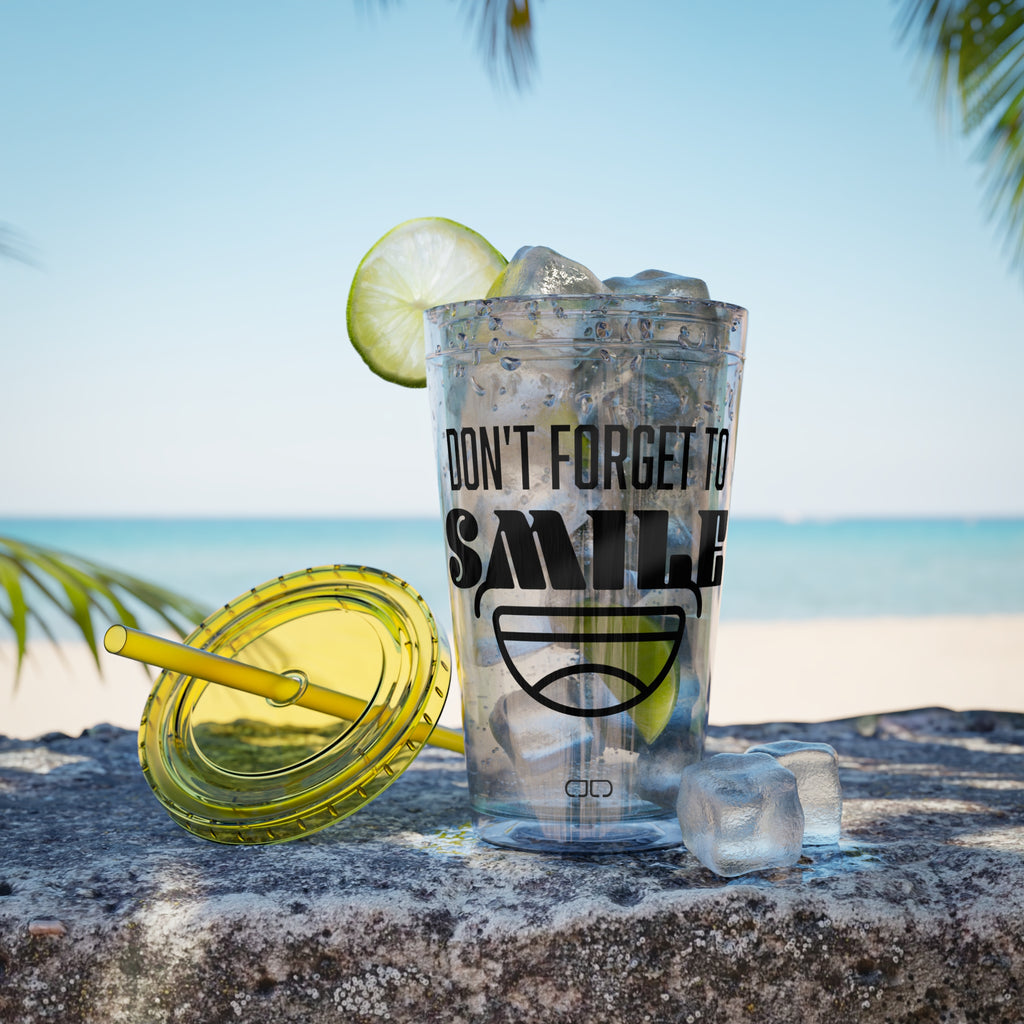 Don't Forget to Smile - Fun Travel Mug, Motivational Drinkware, Summer Beach Cup, Gift for Friends, [...]