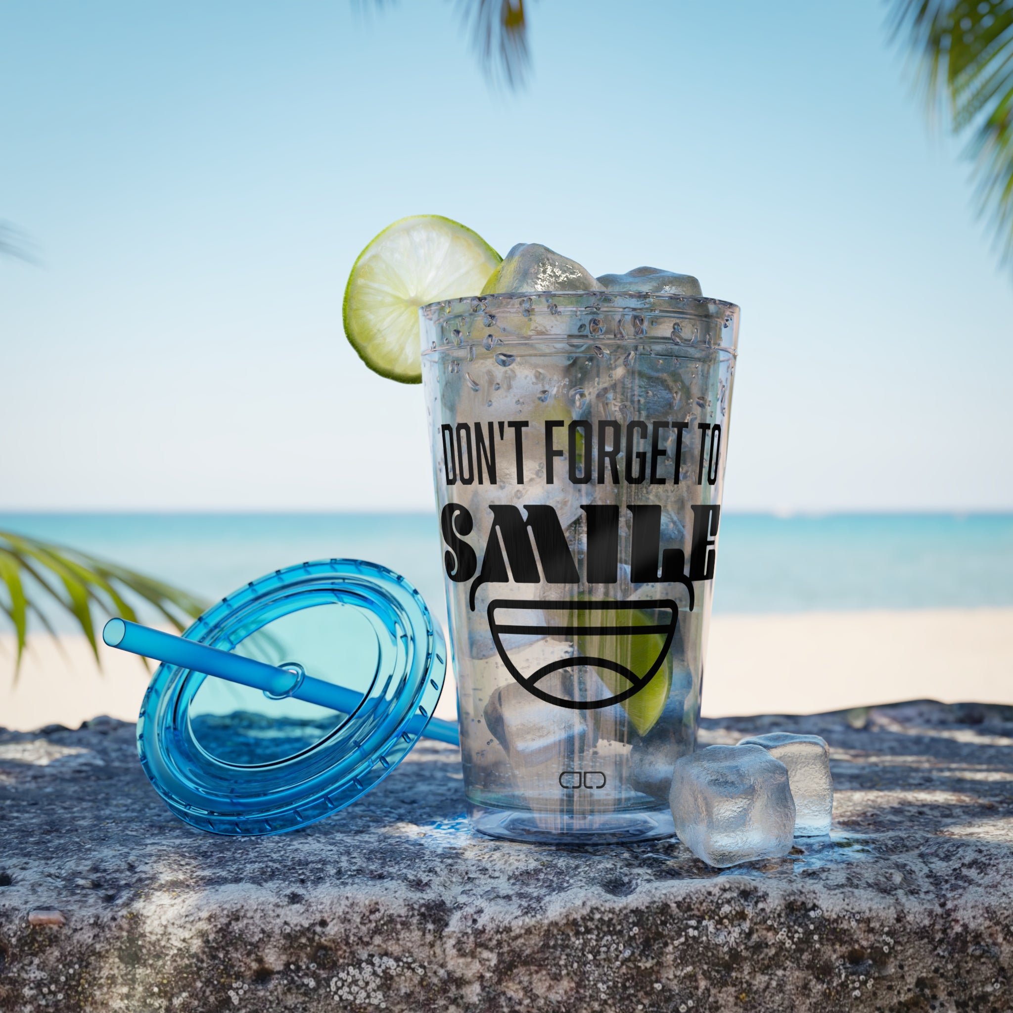 Don't Forget to Smile - Fun Travel Mug, Motivational Drinkware, Summer Beach Cup, Gift for Friends, [...]