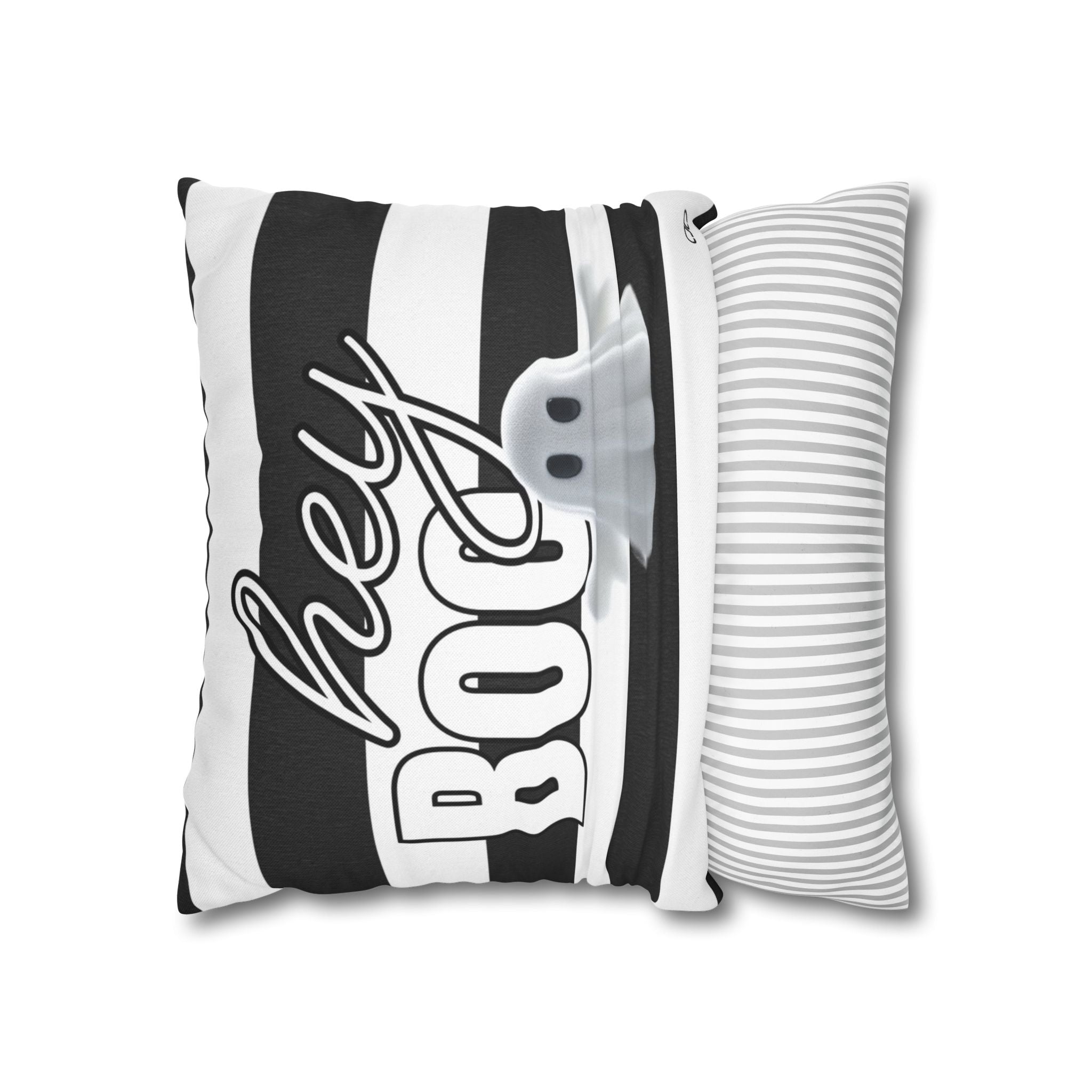 Hey Boo Halloween Ghost Pillowcase, Spooky Decor, Fall Home Accent, Cozy Halloween Gift, Hey Boo Cushion Cover