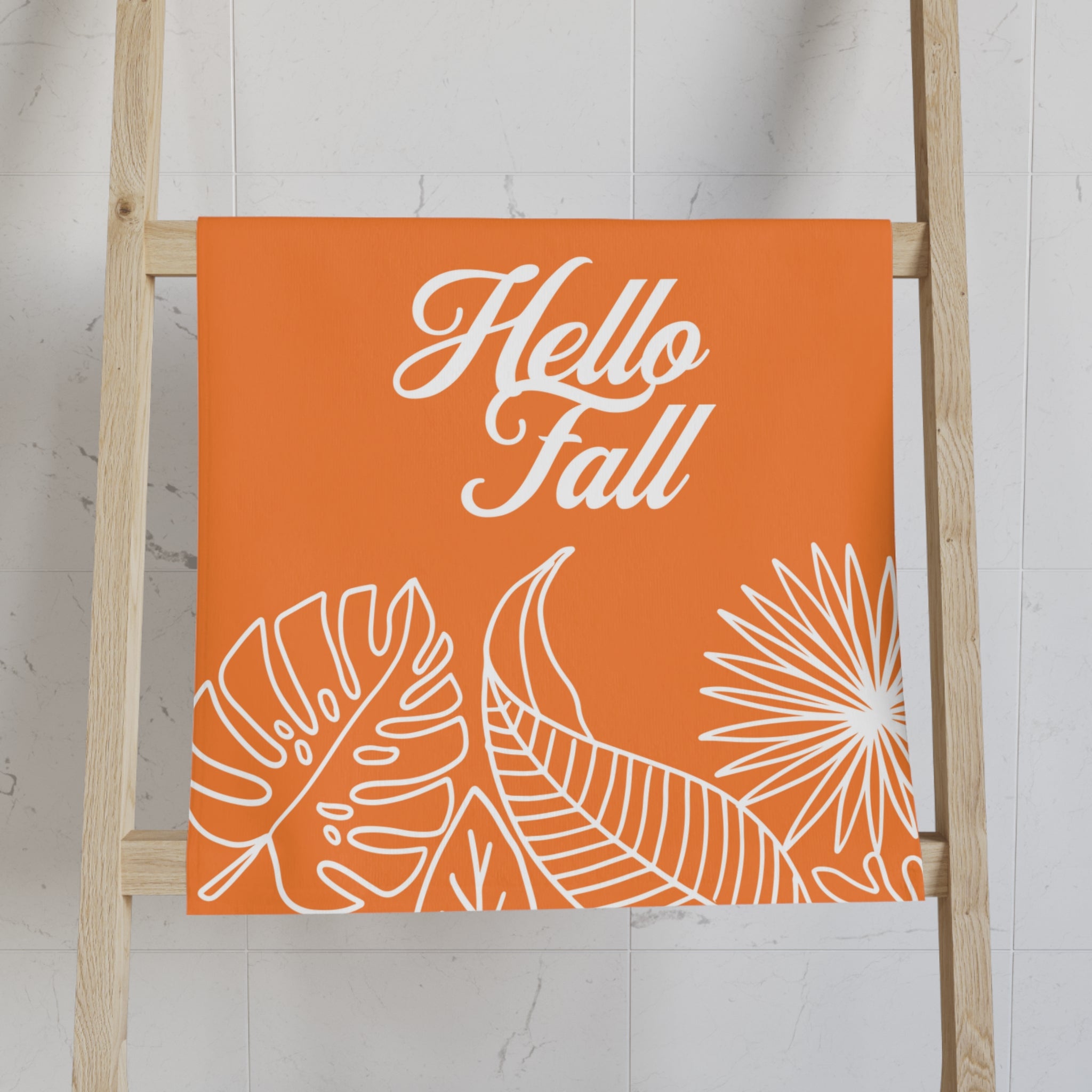 Hello Fall Hand Towel, Autumn Decor, Kitchen Towel, Fall Gift, Seasonal Home Accessory