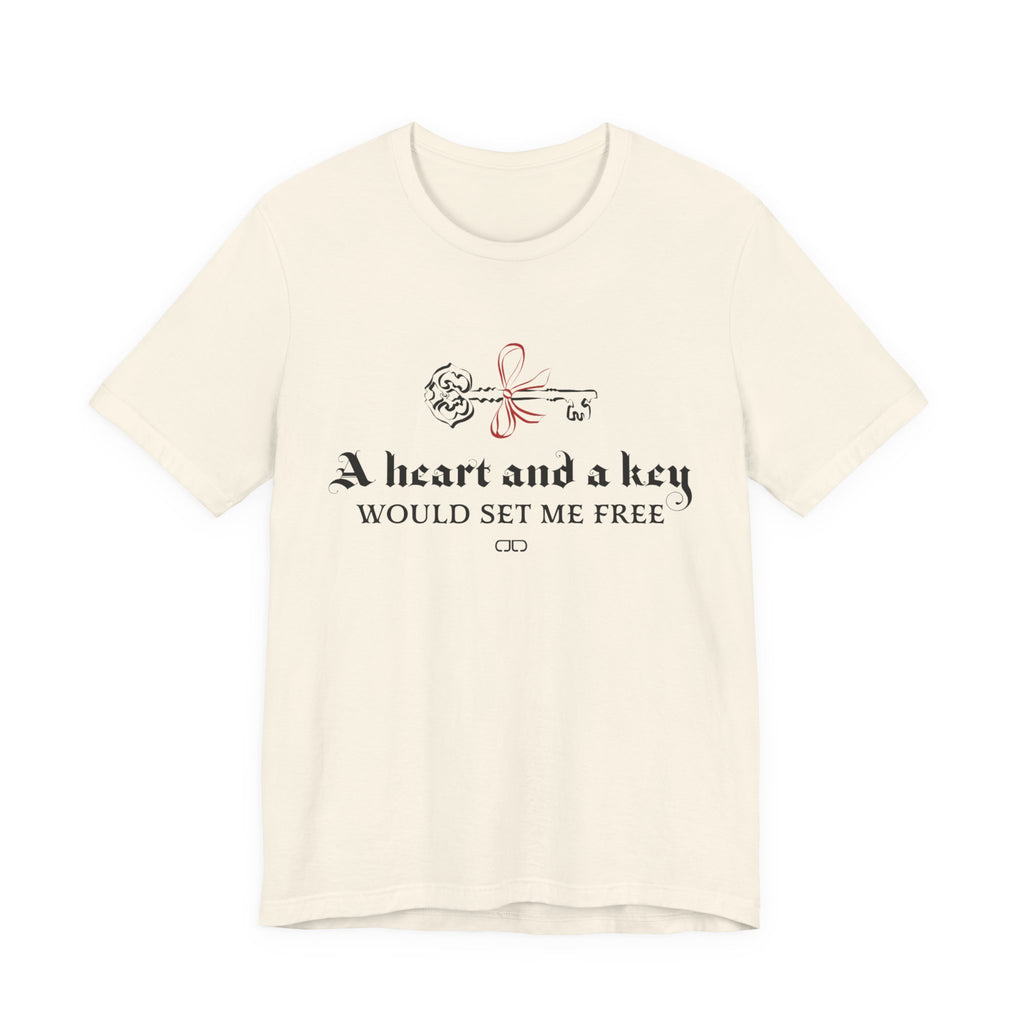 Heart and a Key Tee — "A heart and a key would set me free" Romantic Graphic T-Shirt