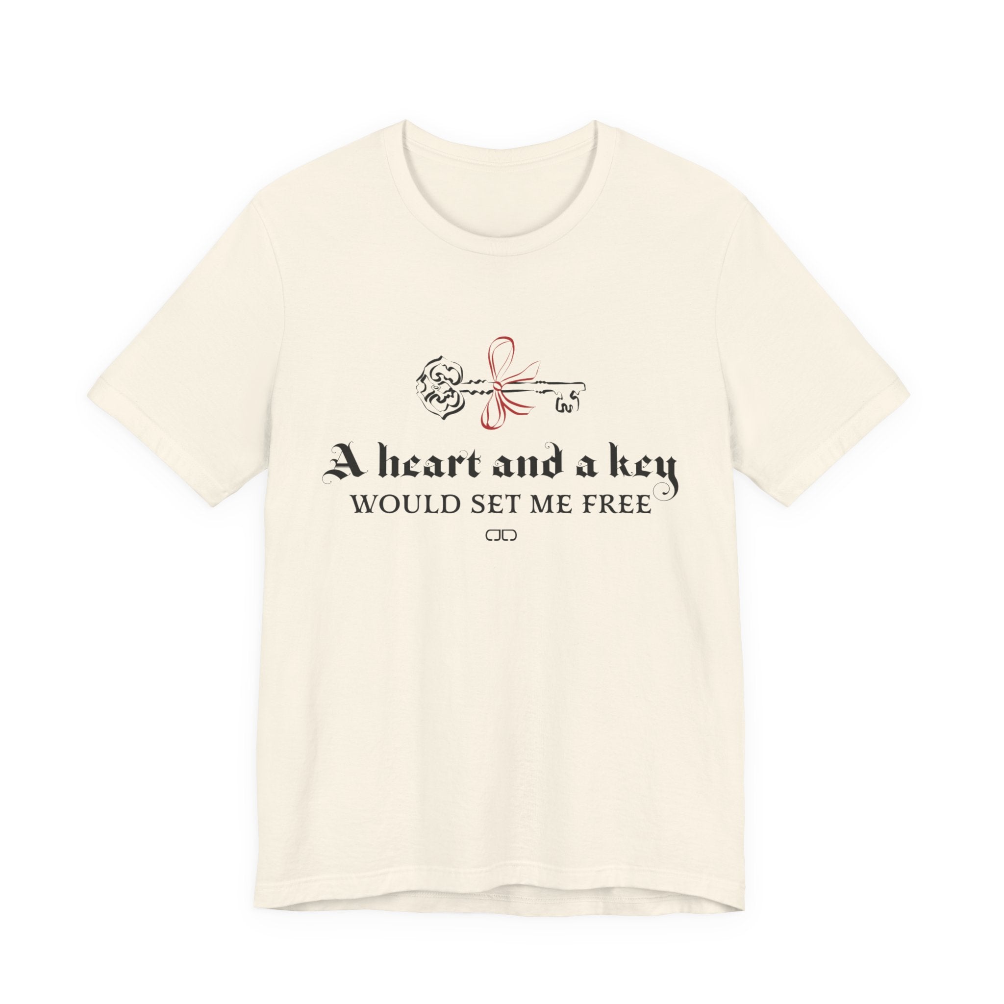 Heart and a Key Tee — "A heart and a key would set me free" Romantic Graphic T-Shirt