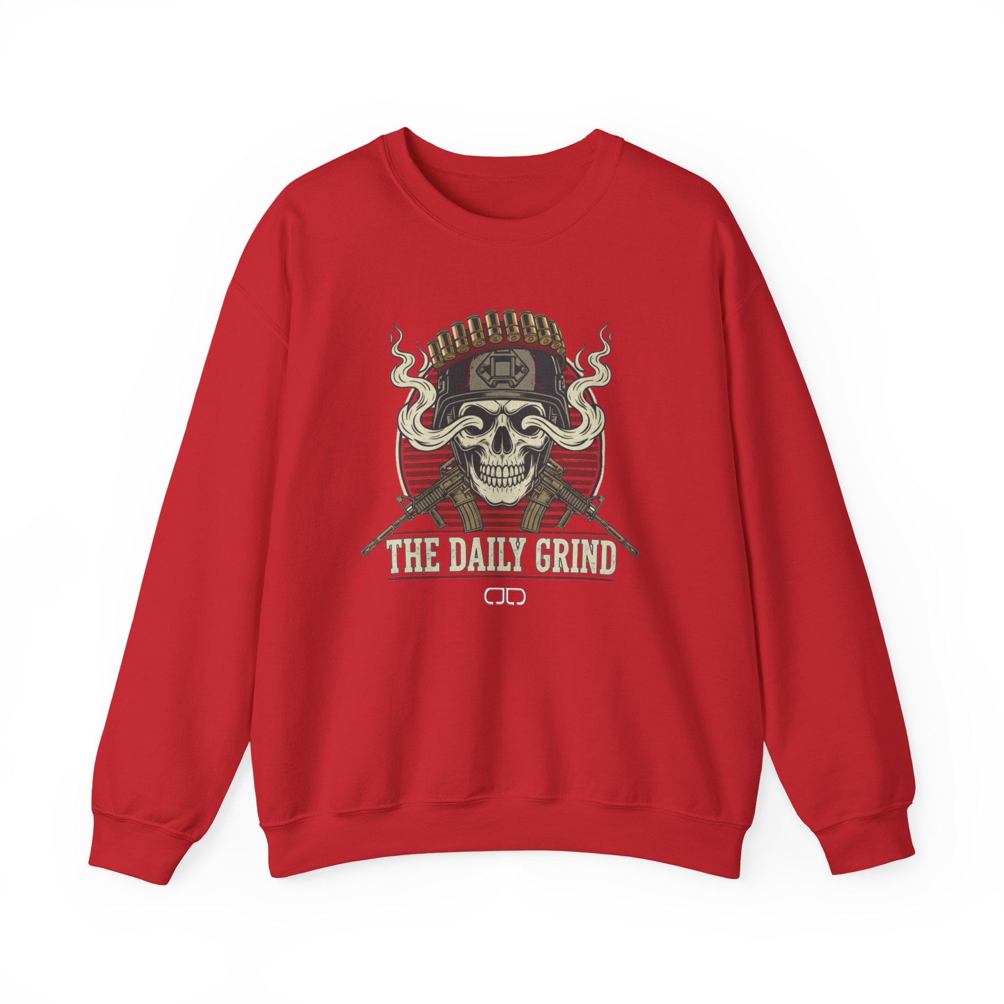 'The Daily Grind' Skull & Coffee Vintage Graphic Sweatshirt