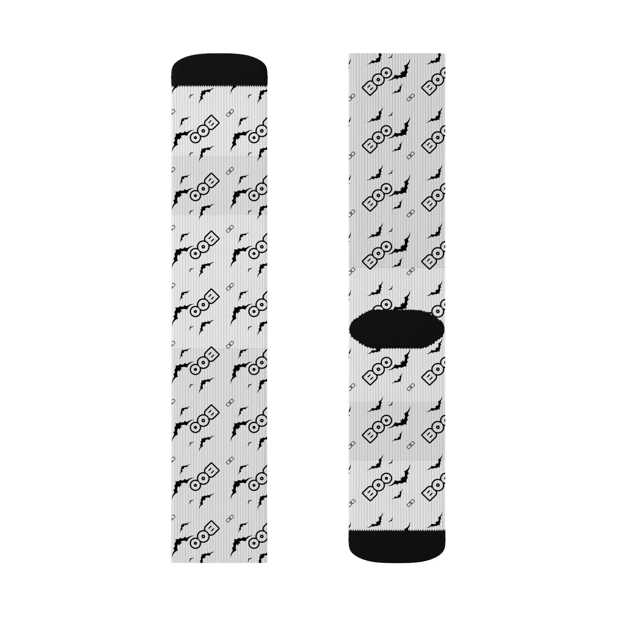 BOO Spooky Halloween Socks, Fun Novelty Socks, Boo Socks for Fall, Customizable Sublimation Socks, Unique Gift Idea