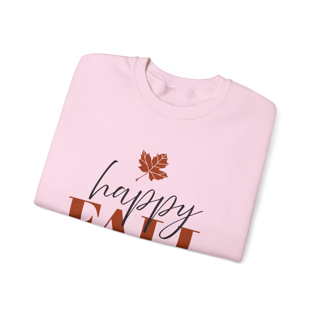 Happy Fall Sweatshirt — Cozy Autumn Crewneck with Leaf Graphic