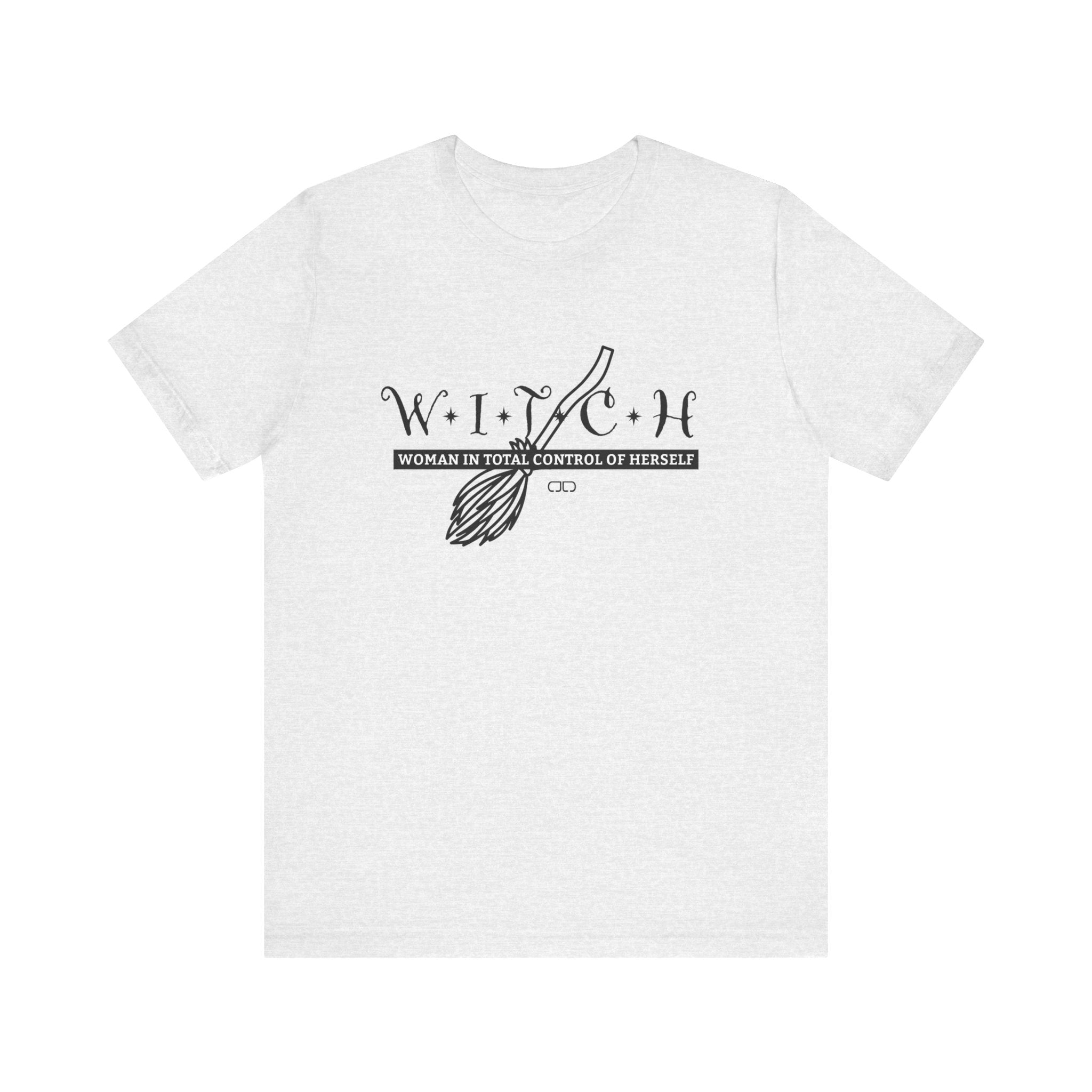 Witch Woman In Control of Herself Tee - Unisex Jersey Short Sleeve Shirt, Perfect for Witches, Gift for Halloween, Spiritual Wear, Self-Empowerment Apparel