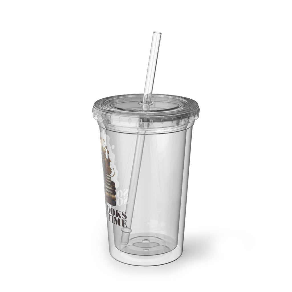 White Rabbit Book Lover Acrylic Cup, So Many Books So Little Time Travel Mug, Cute Reader's Gift, Library Drinkware, Birthday Party Favor