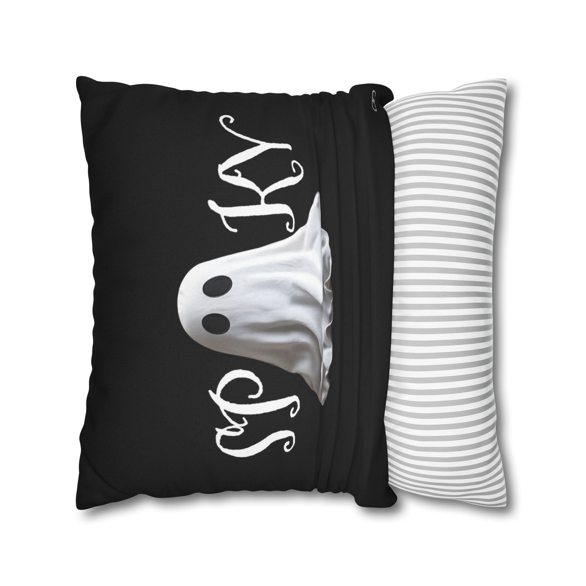 Spooky Ghost Pillowcase, Haunted Home Decor, Halloween Decoration, Cozy Throw Pillow, Ghostly Accent Cushion, Gift for Spooky Lovers