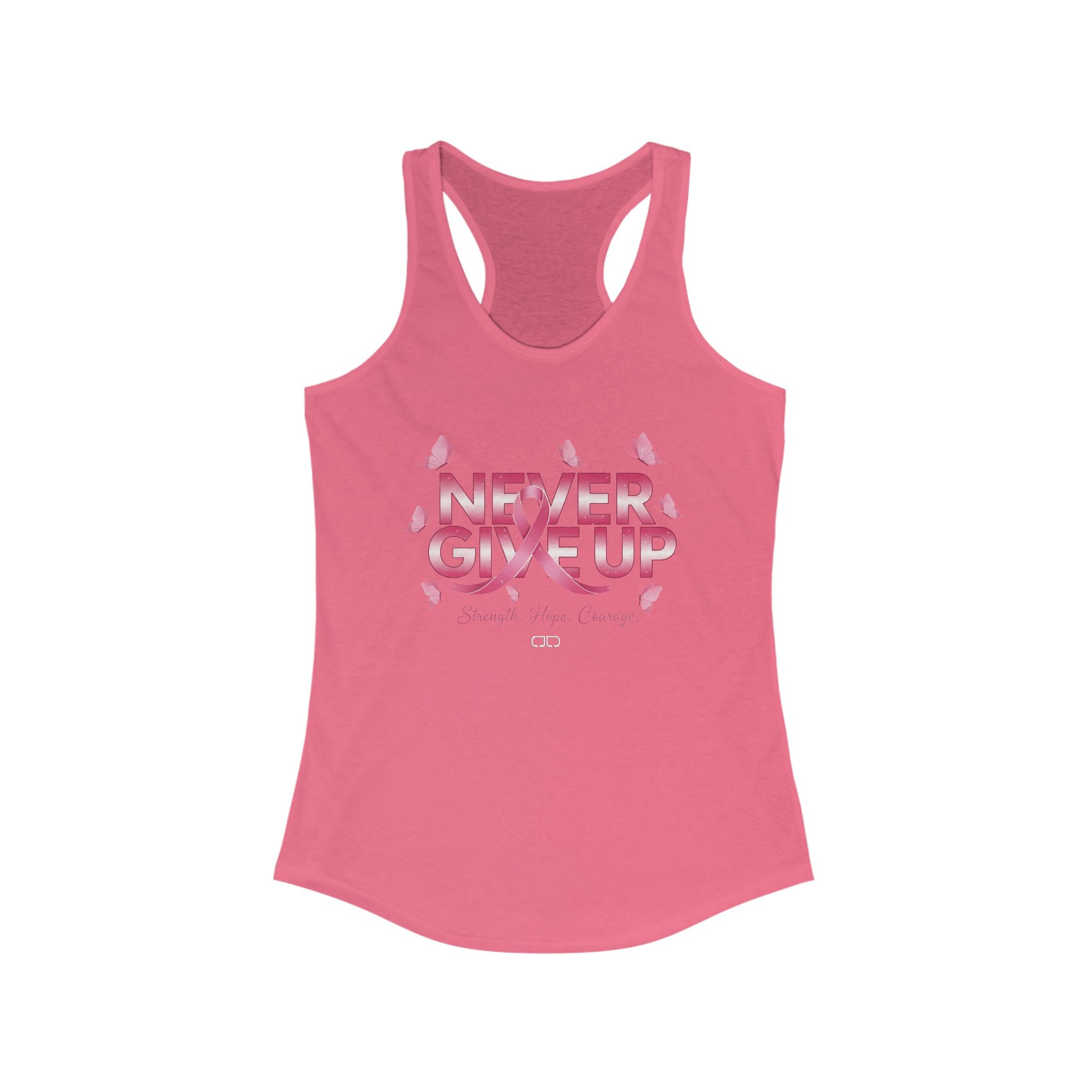 Never Give Up Inspirational Breast Cancer Awareness Tanktop