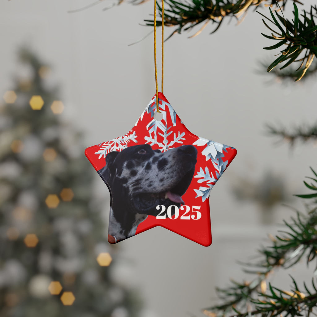 Personalized 2025 Dog Christmas Ceramic Ornaments | , Unique Holiday Gift, Pet Lover Keepsake, Customizable Holiday Ornament