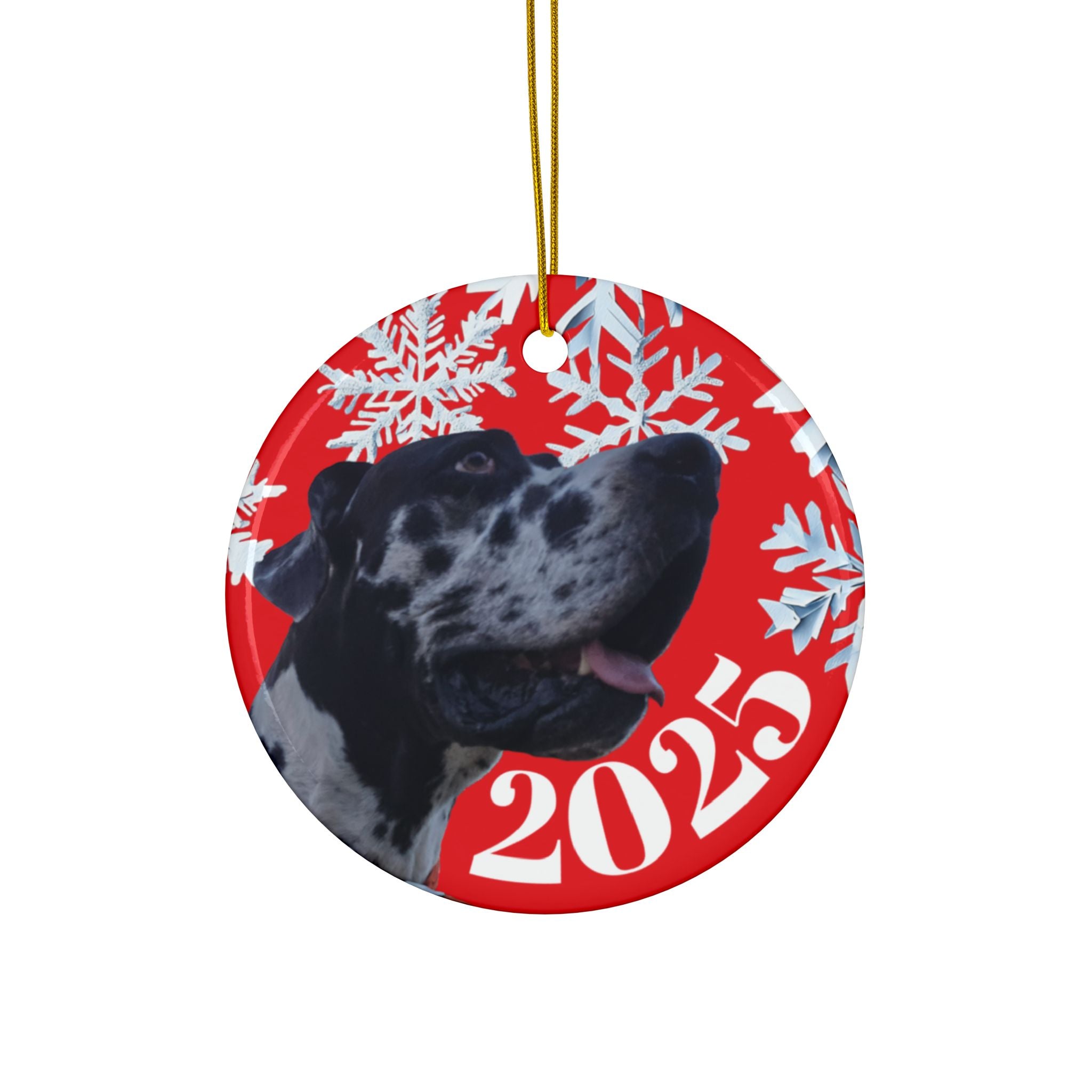 Personalized 2025 Dog Christmas Ceramic Ornaments | , Unique Holiday Gift, Pet Lover Keepsake, Customizable Holiday Ornament