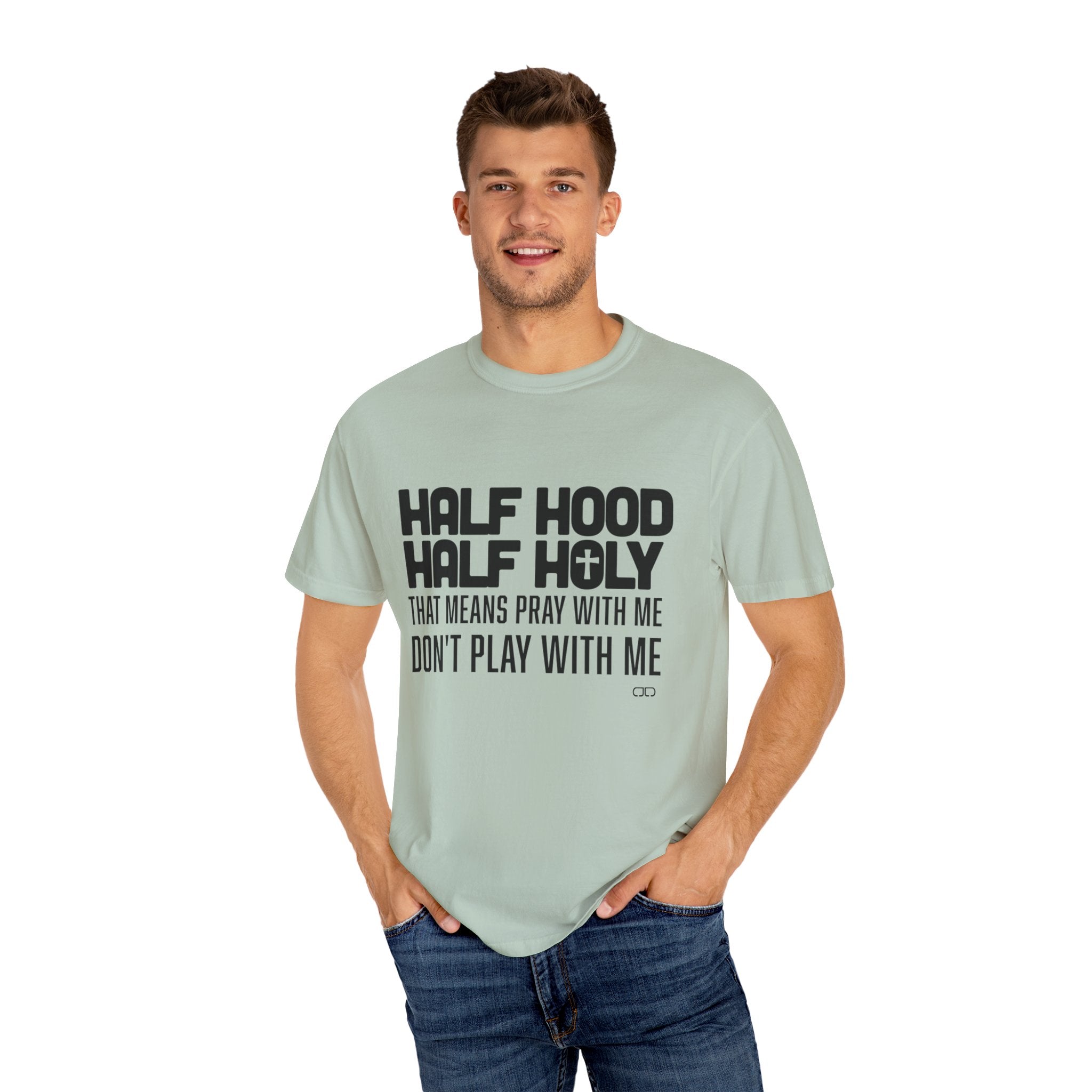 Half Hood Half Holy T-shirt, Unisex Graphic Tee, Faith-Inspired Fashion, Spiritual Gift, Casual Everyday Wear, Christian Apparel