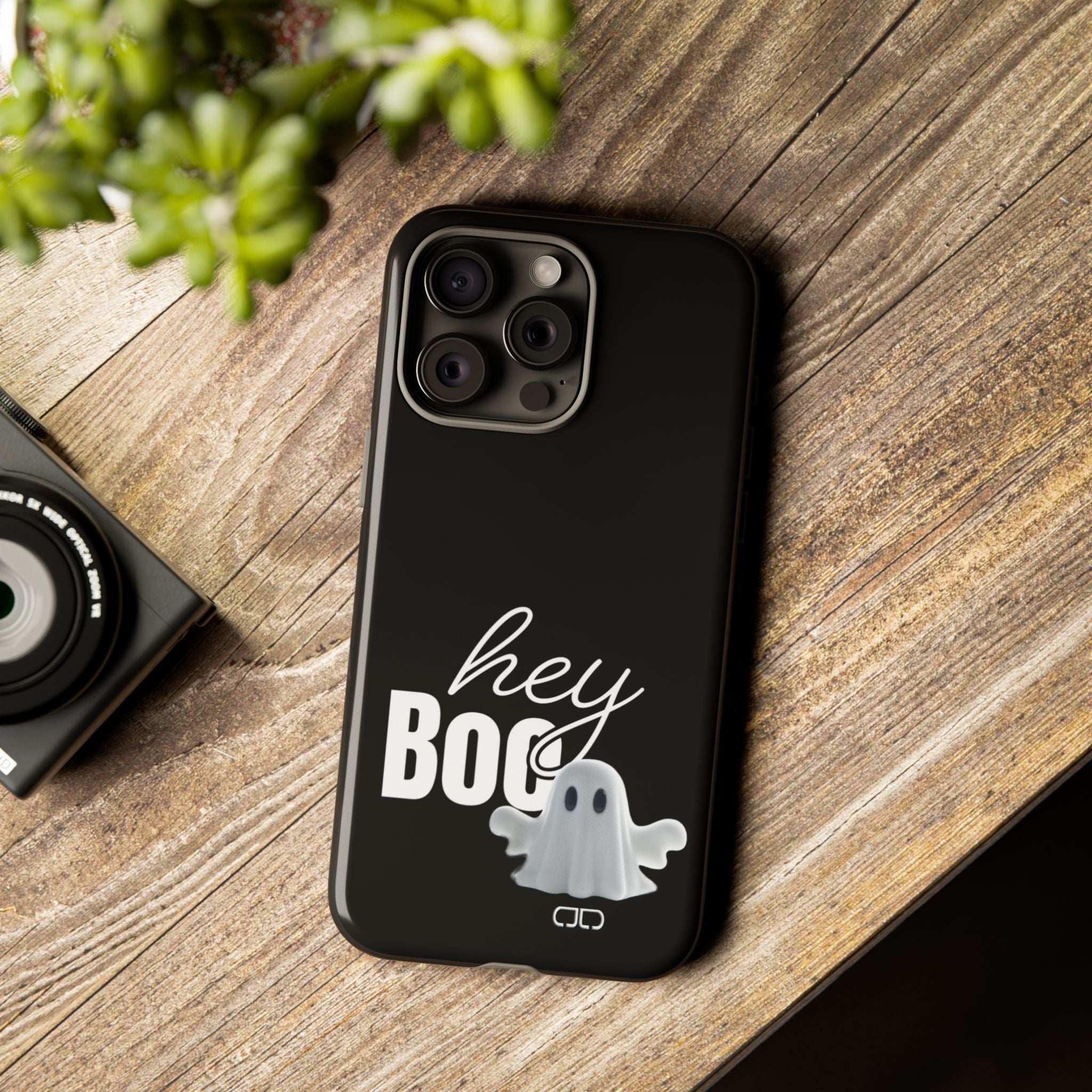 Hey Boo Tough Case, Ghost-Themed Phone Case, Cute Halloween Accessory, Spooky Gift for Friends, Tech Halloween Decor