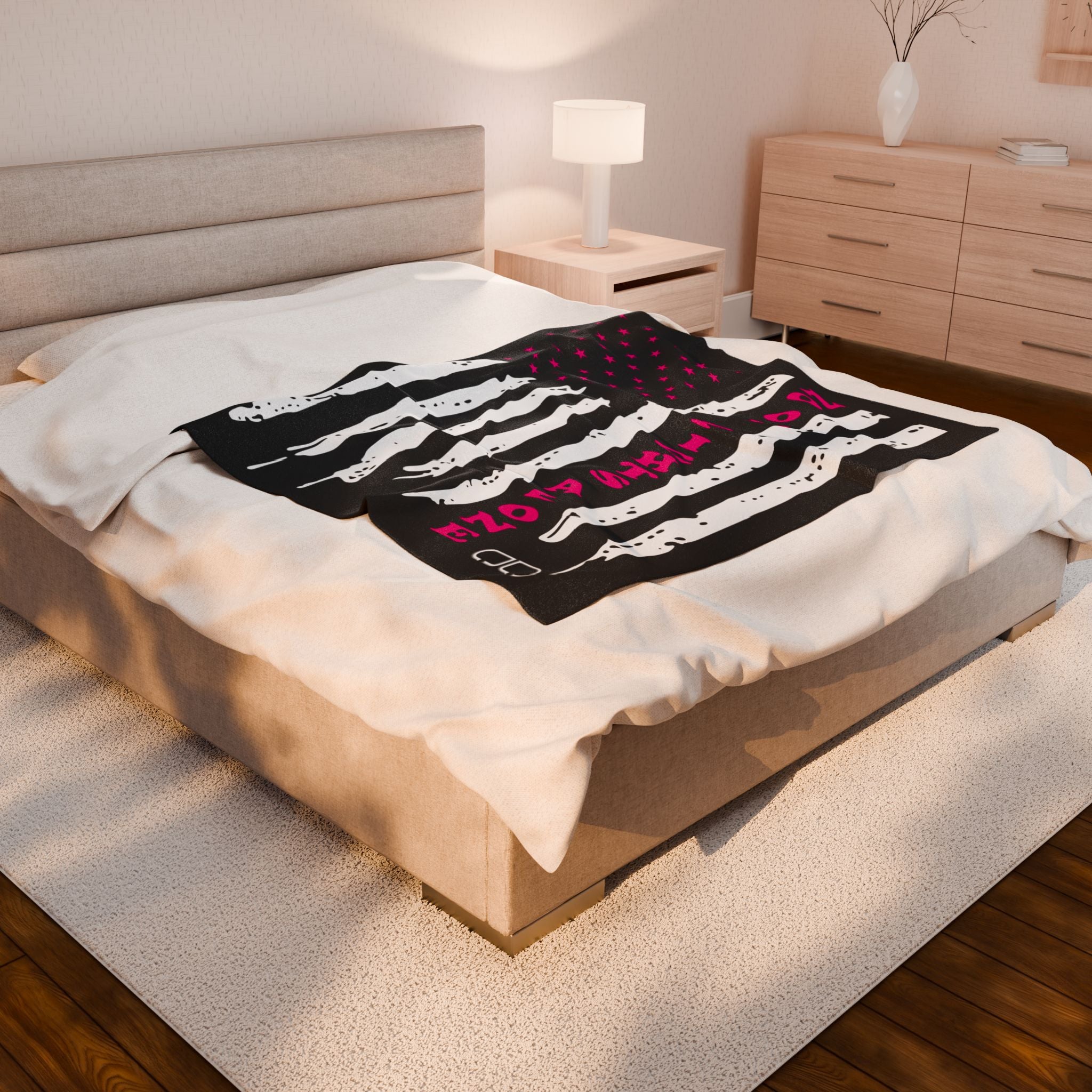No One Fights Alone Velveteen Plush Blanket, Cozy Throw for Support, Perfect for Gifts, Home Decor, Awareness Events