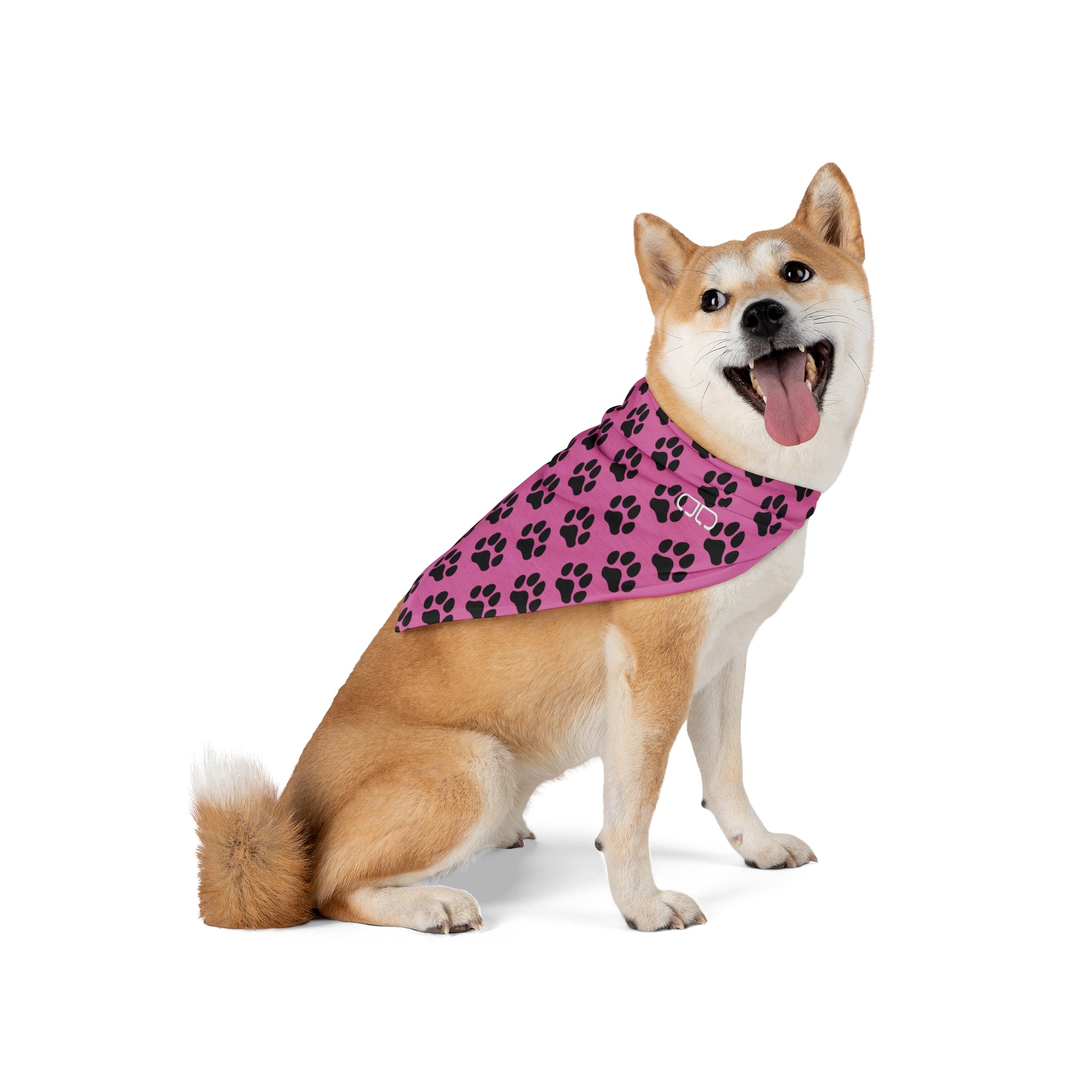Stylish Pet Bandana - Pink Paw Print Design, Dog Fashion Accessory, Pet Gift, Canine Outfit, Cute Dog Scarf, Pet Wedding Decoration
