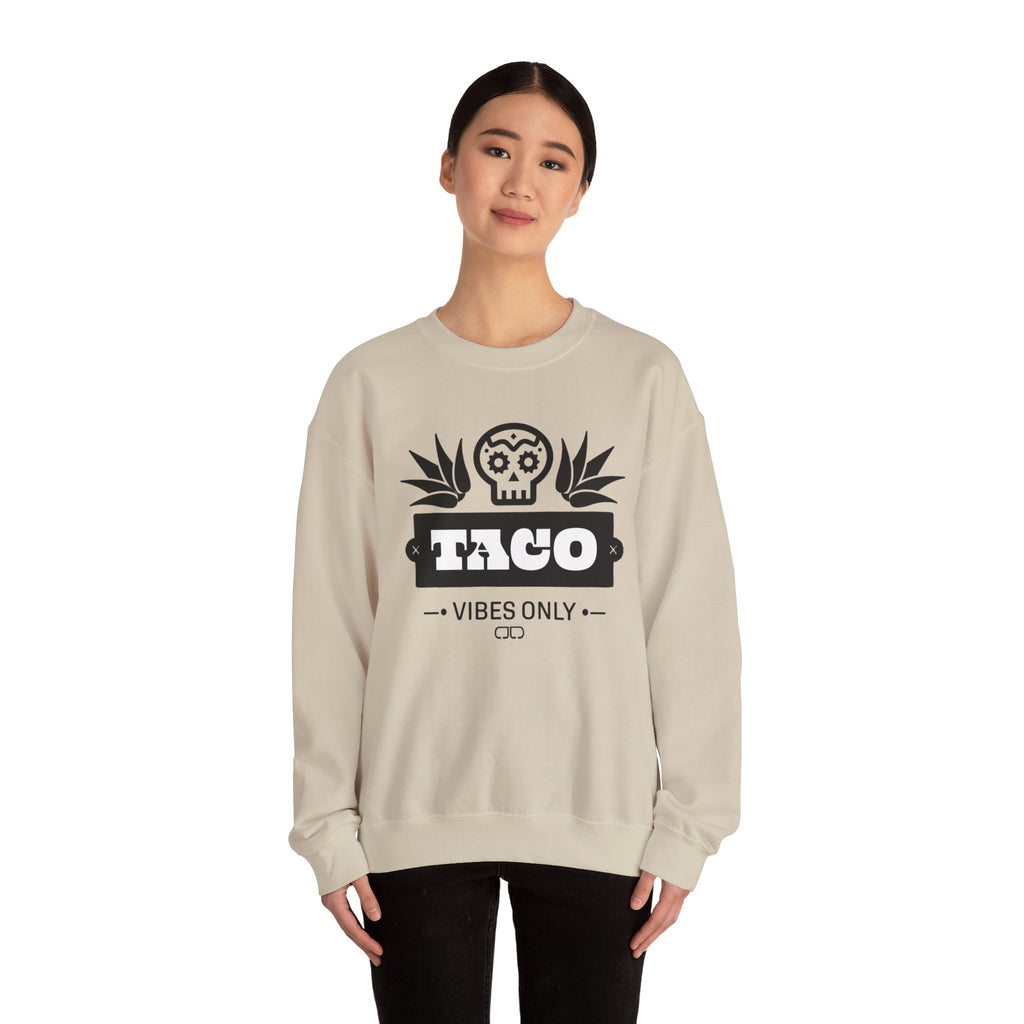 Taco Vibes Only Sweatshirt - Unisex Crewneck, Perfect for Taco Tuesday, Casual Wear, Gift for Foodies, Relaxed Style
