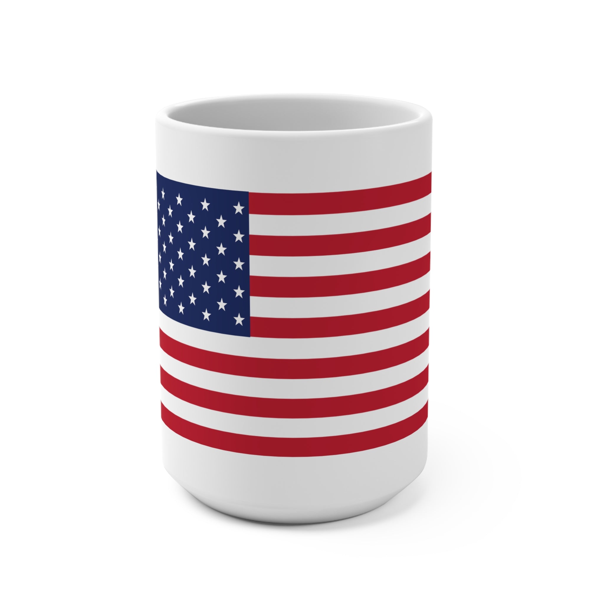 Patriotic American Flag Mug | 15oz Ceramic Coffee Cup | Perfect for Independence Day, Veterans Day, Gifts for Grads, USA Lover