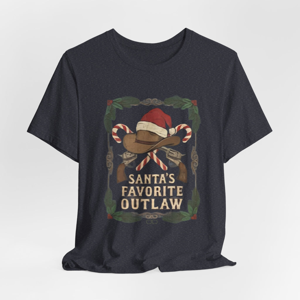 Santa’s Favorite Outlaw Tee — Funny Christmas Graphic T-Shirt
